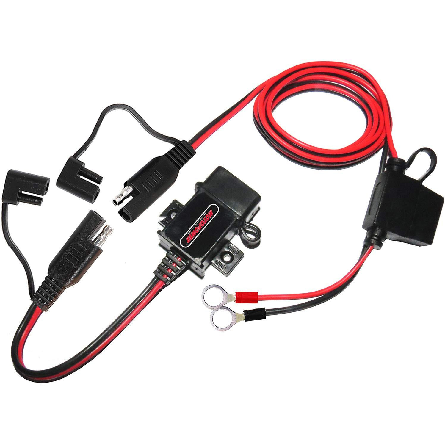 Motopower Mp0609Aa 31Amp Motorcycle Usb Port Kit Sae To Usb Adapter Cable With Sae Cap