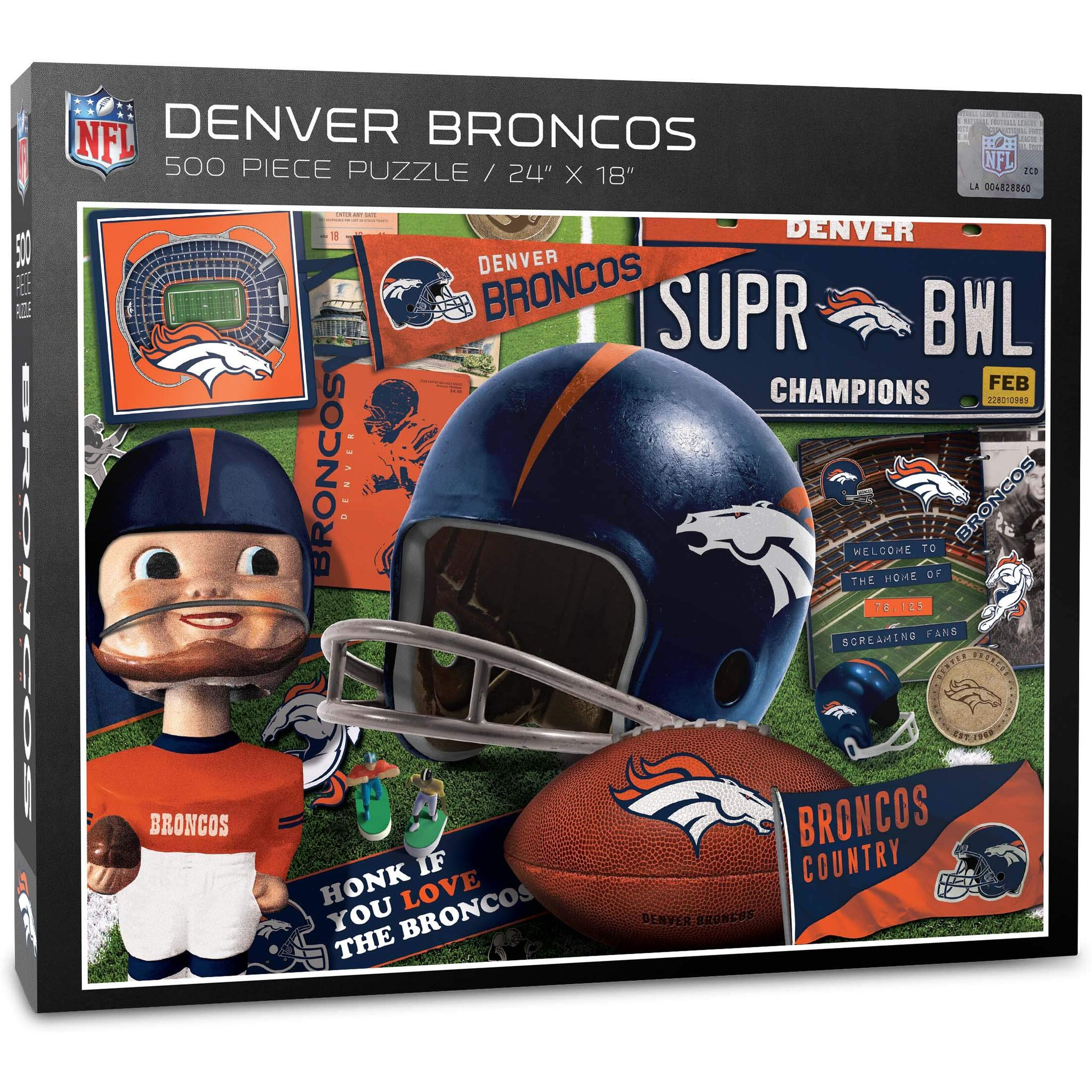 Youthefan Nfl Denver Broncos Retro Series Puzzle - 500 Pieces, Large