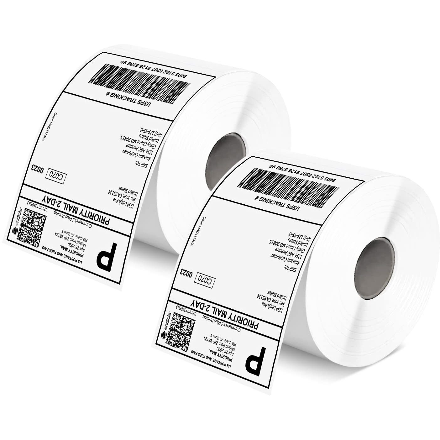 Munbyn 4X6 Inch Direct Thermal Shipping Labels, 1000 Pcs/2 Rolls(500 Pcs Per Roll), Shipping Label Paper For Thermal Printers