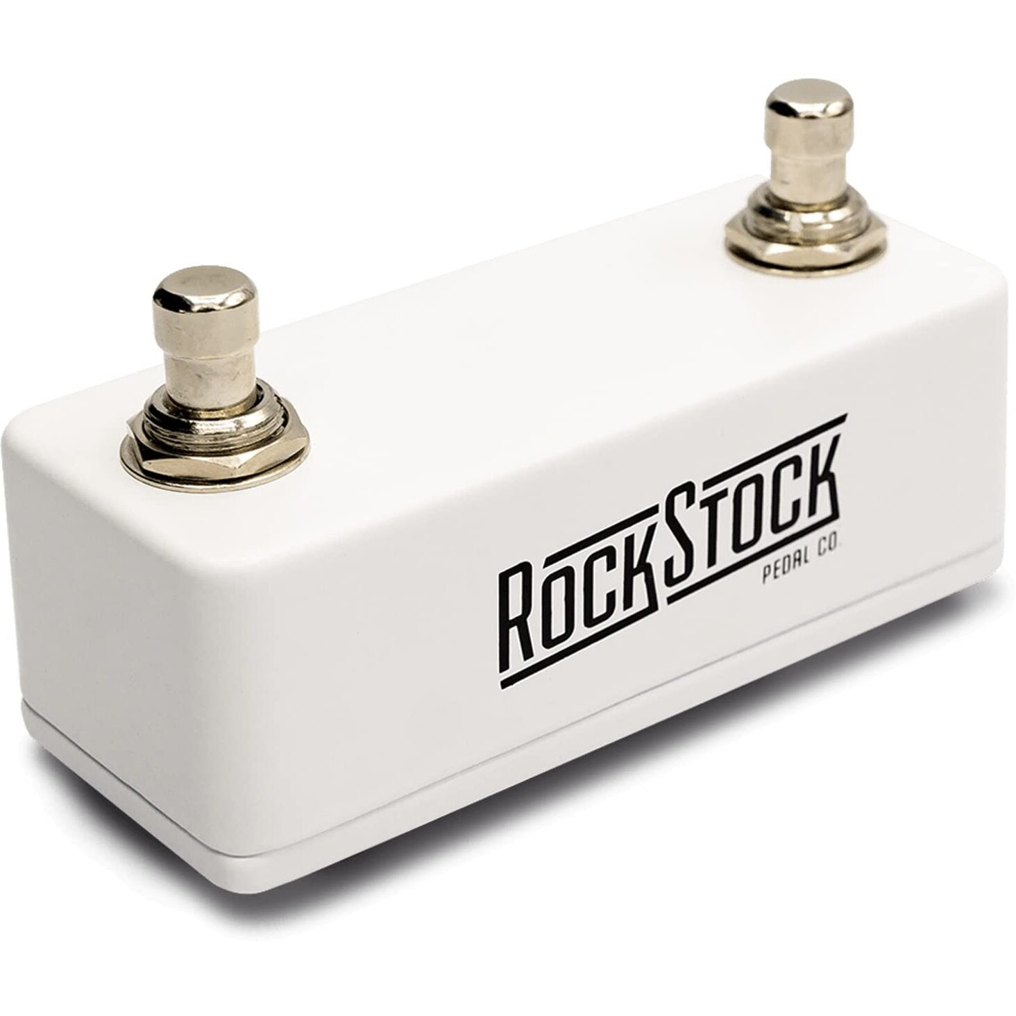 Rock Stock Dual Foot Switch Pedal - Versatile Trs Auxiliary Guitar Pedal - Expand Your Multi Effects Processor - Hand Wired And Built For The Road (Arctic White)