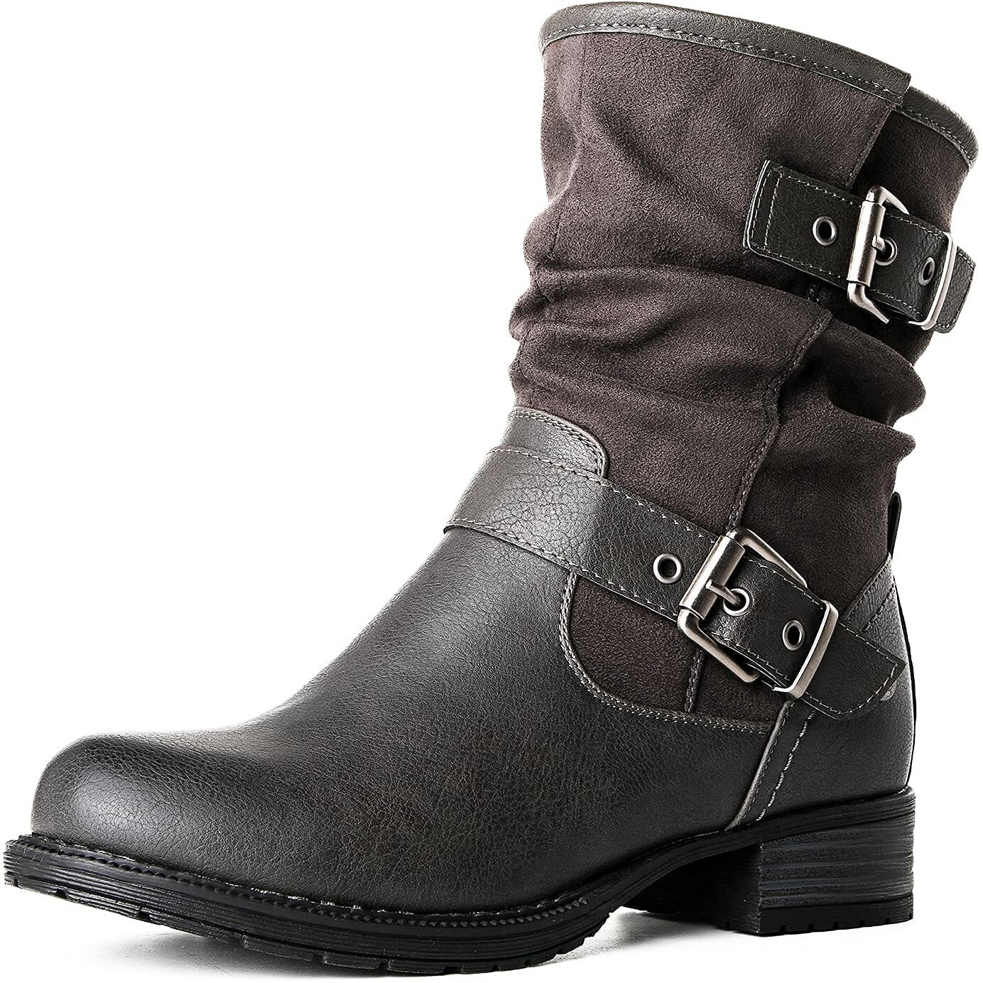 Globalwin Women's Grey Booties Comfortable Fashion Ankle Boots For Women Low Heel Size 10M