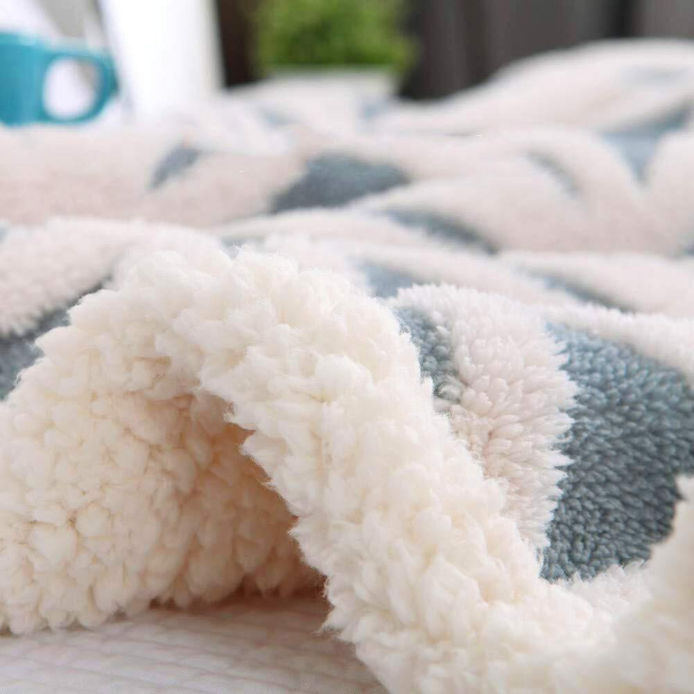 Lomao Sherpa Fleece Blanket Fuzzy Soft Throw Blanket Dual Sided Blanket For Couch Sofa Bed (Light Blue, 90''X90'')