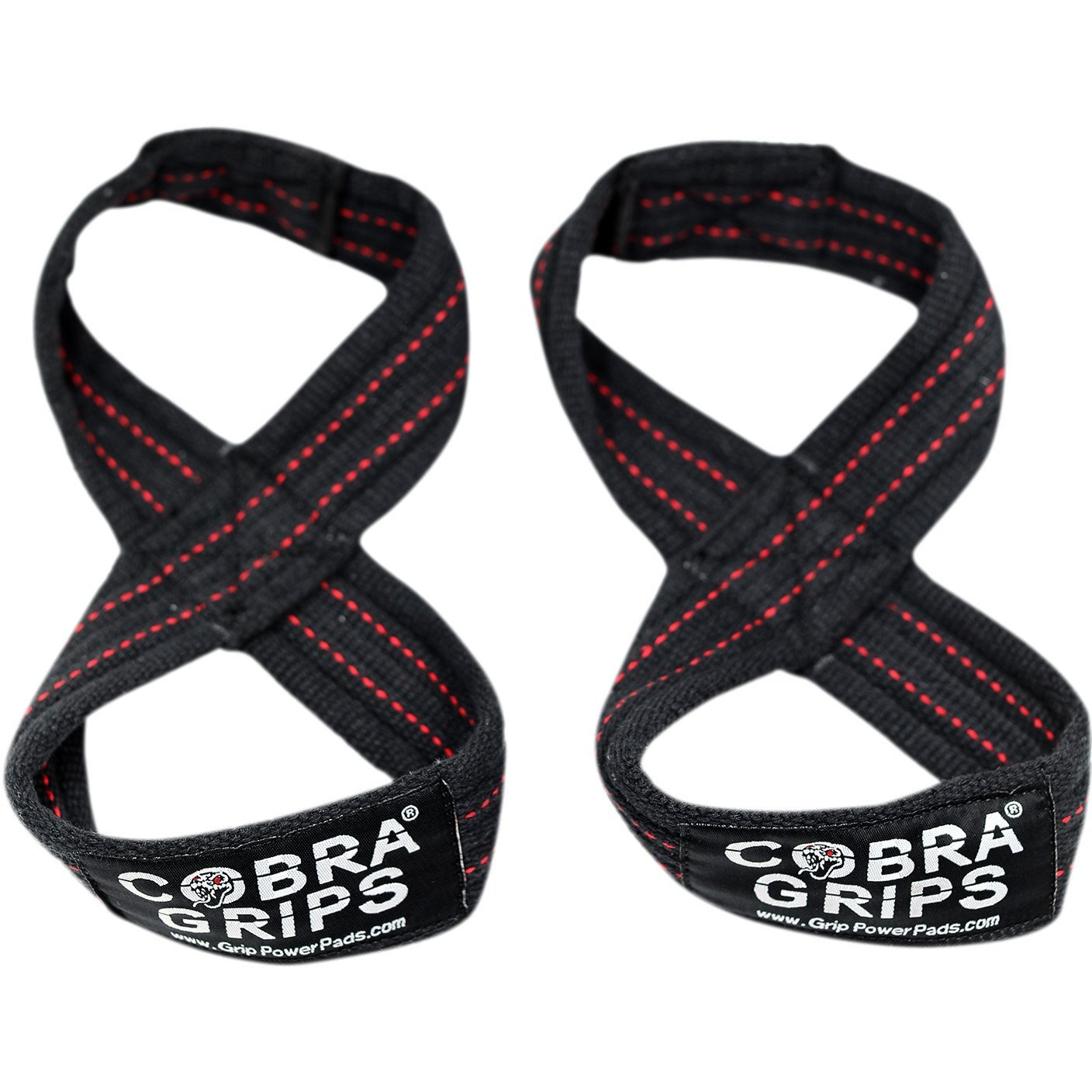 Deadlift Straps Best Straps On The Market Figure 8 Lifting Straps The 1 Choice For Power Lifters Weightlifters Workout Enthusiasts (80 Cm 8.0&quot+ And Up Wrist Circumference, Black With Red Strips)