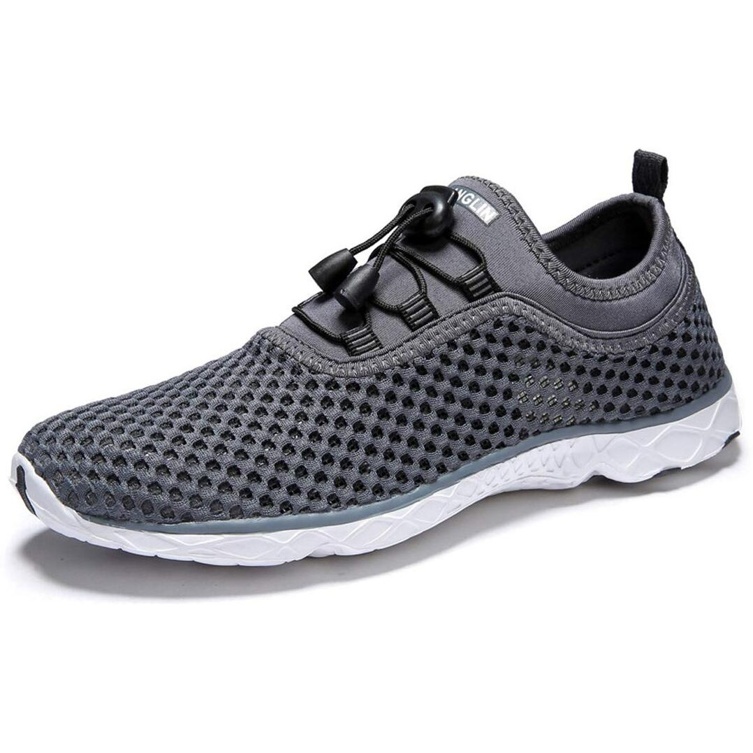 Zhuanglin Men's Quick Drying Aqua Water Shoes Dark Grey 8