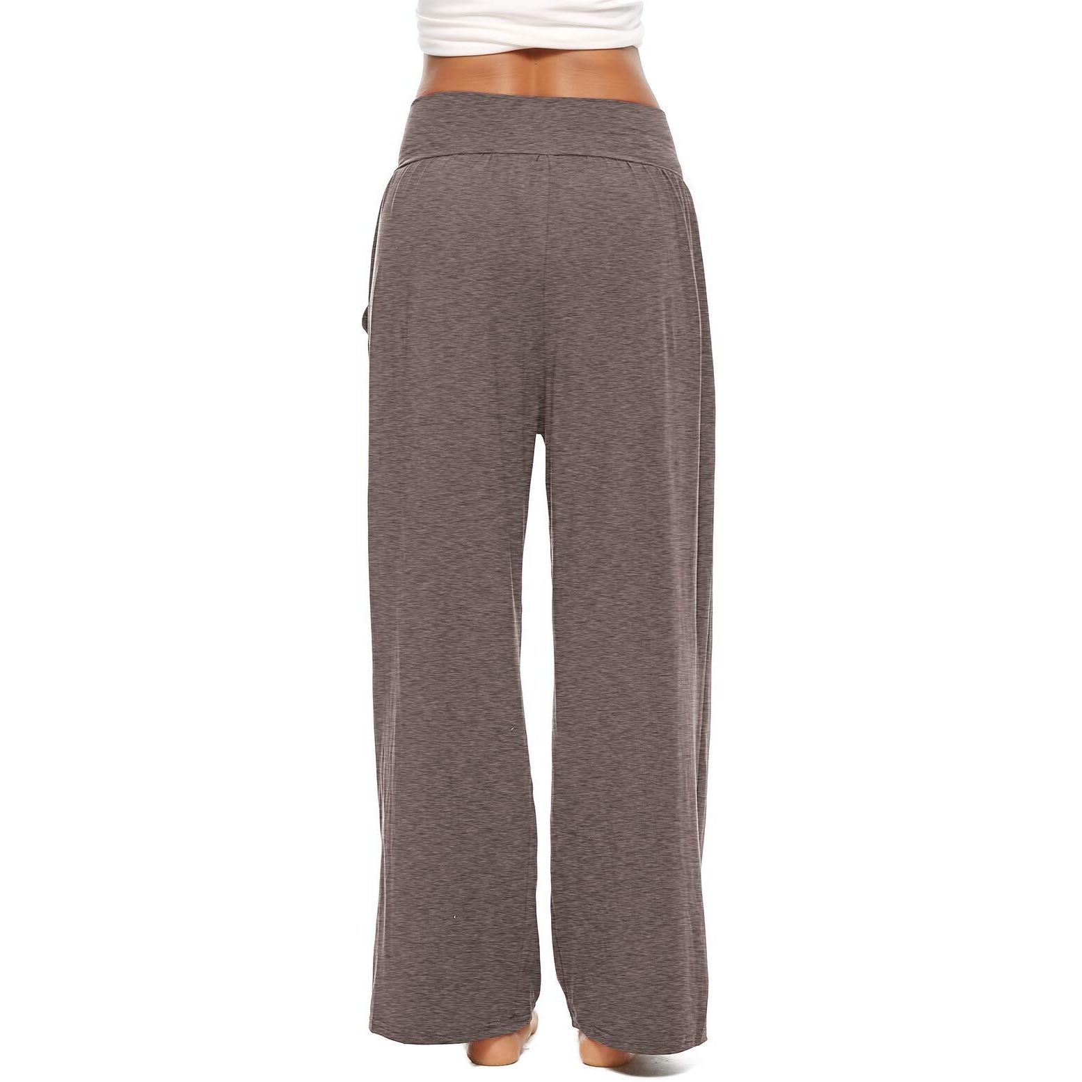 Zjct Womens Sweatpants Yoga Pants With Pockets Wide Leg Comfy Lounge Workout Pajama Joggers Pants Colour Chocolate L