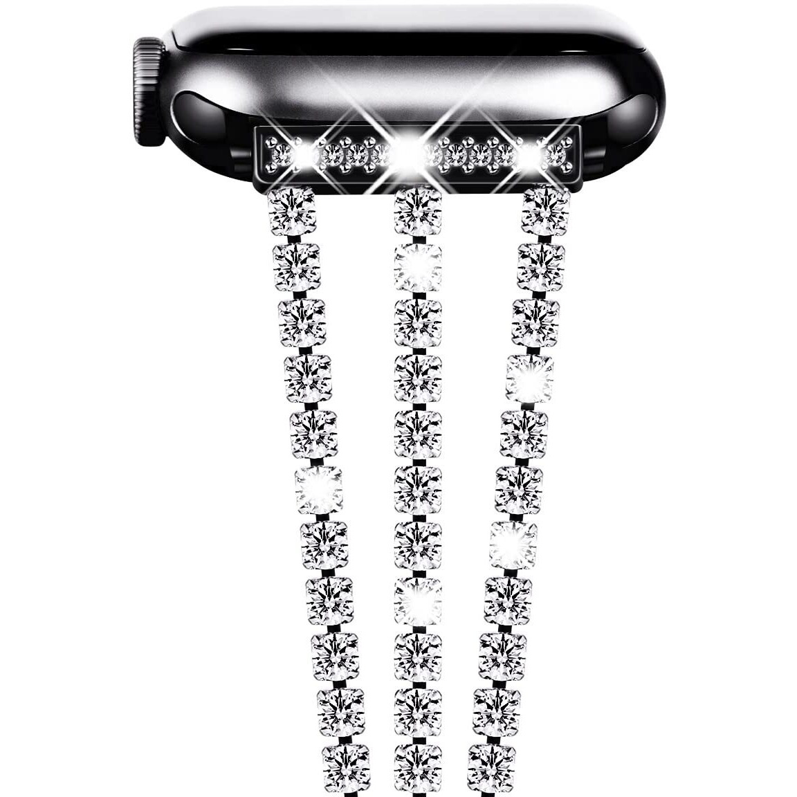 Newways Compatible For Apple Watch Band Series 8 Series 7 41Mm 40Mm Se Series 6 5 4 3 38Mm, Sparkling Bling Diamonds Bracelet For Iwatch Band Womens (Shinystone-Black)