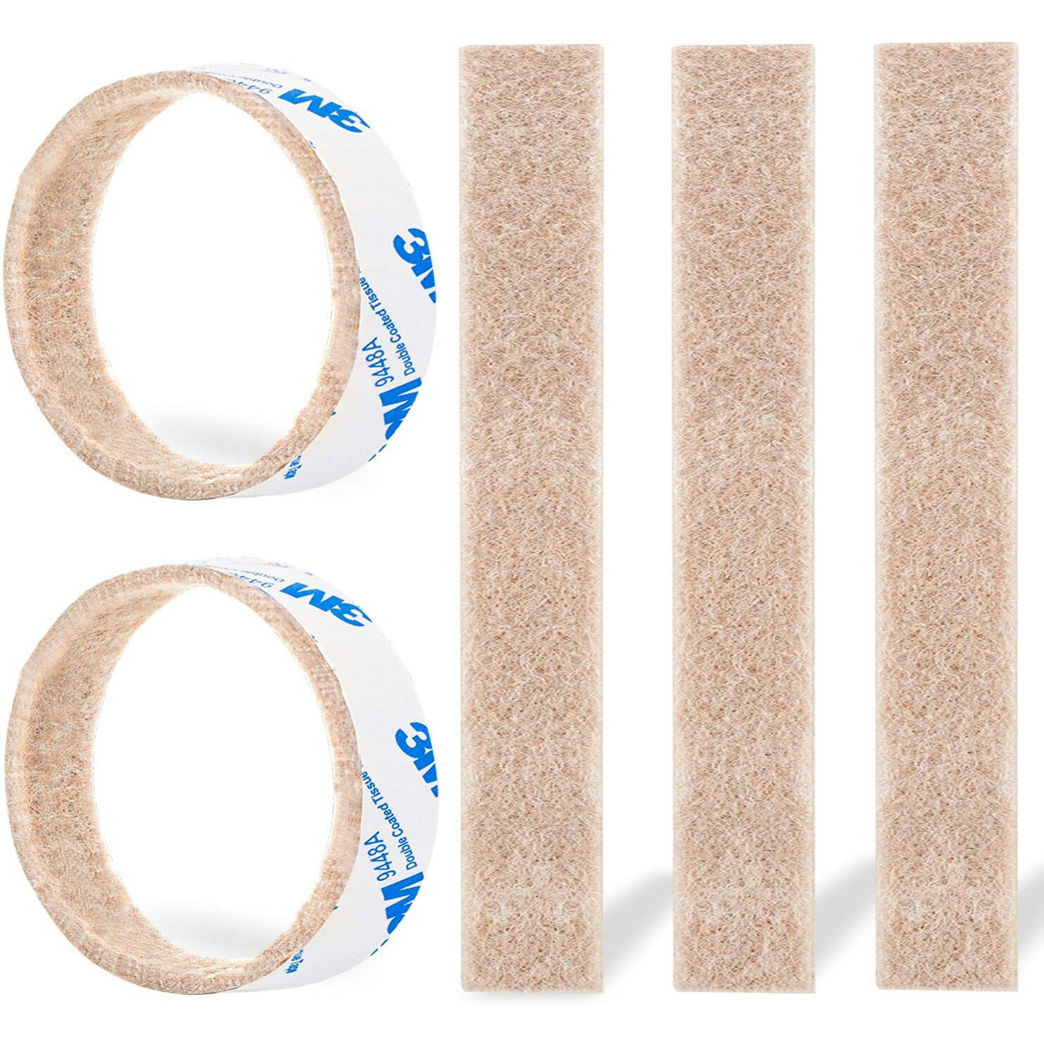 Felt Strips 10Pieces Pack 1X 6 Self Adhesive Beige Furniture Felt Strips Anti Scratch Heavy Duty 5Mm Thick Floor Protector For Rocking Chair For Hardwood Floor