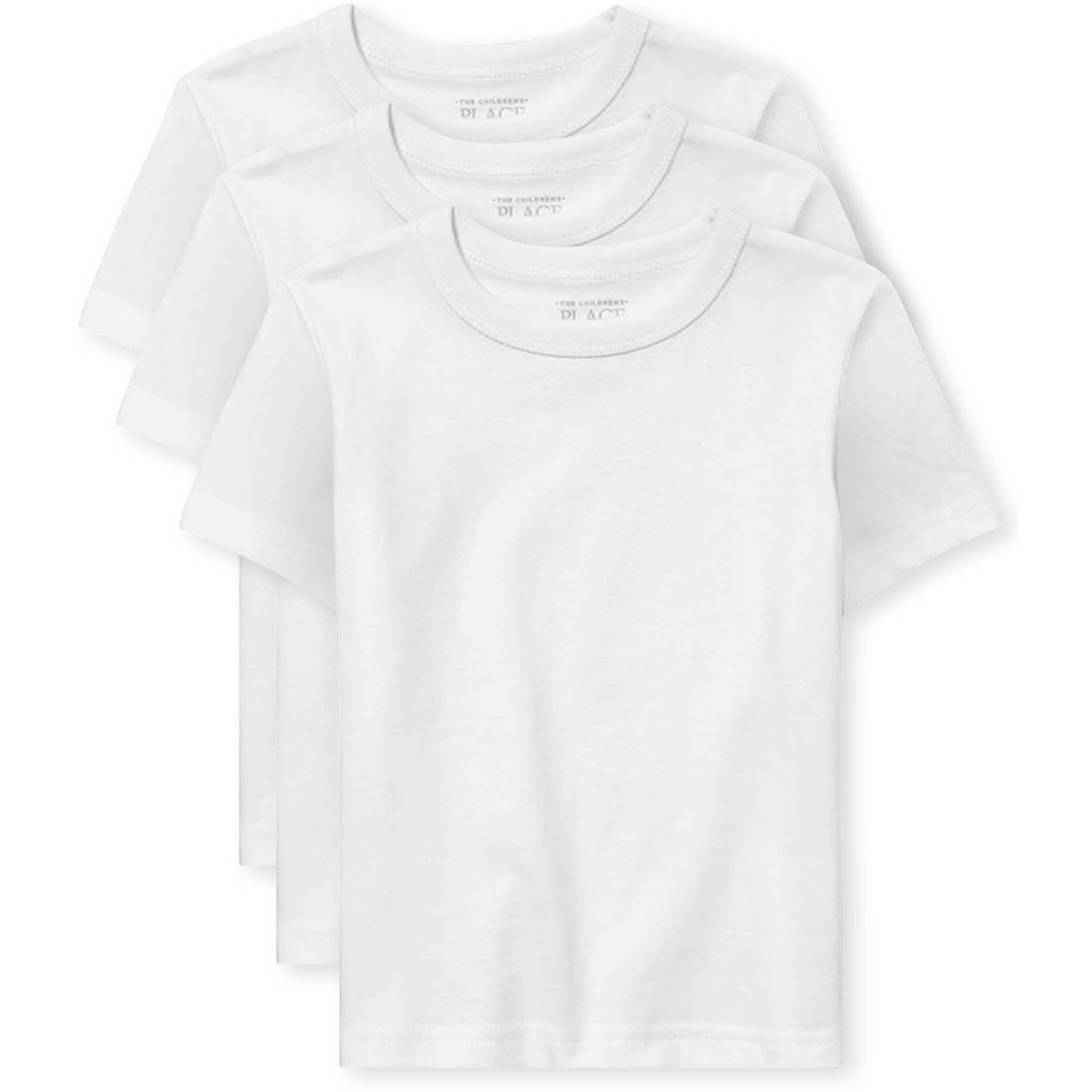 The Children's Place Baby Boys And Toddler Short Sleeve Basic Layering T-Shirt Shirt, White 3 Pack, 3T Us
