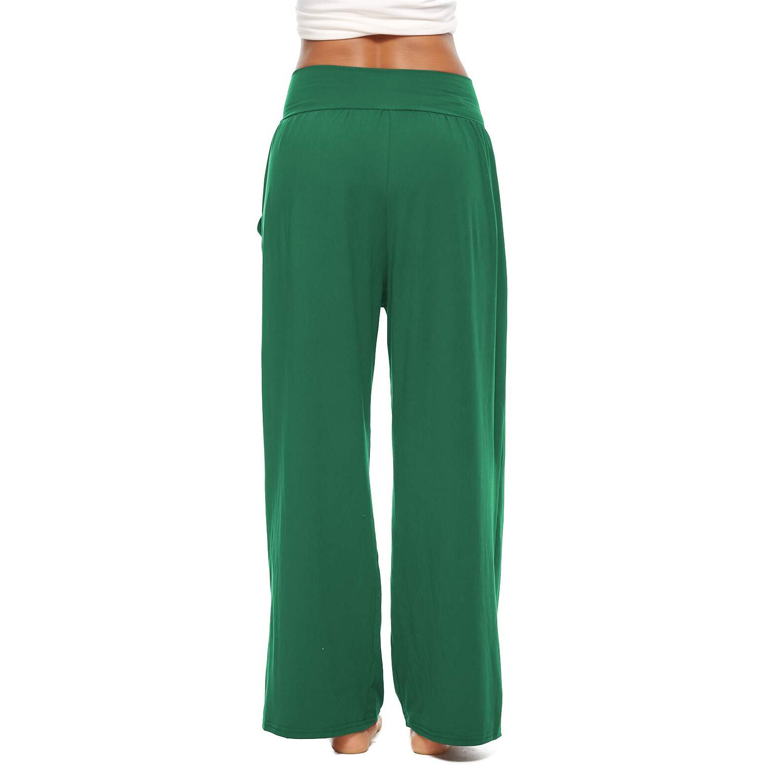 Zjct Womens Yoga Sweatpants Wide Leg Joggers Pants Loose Comfy Lounge Pajama Pants With Pockets Dark Green M