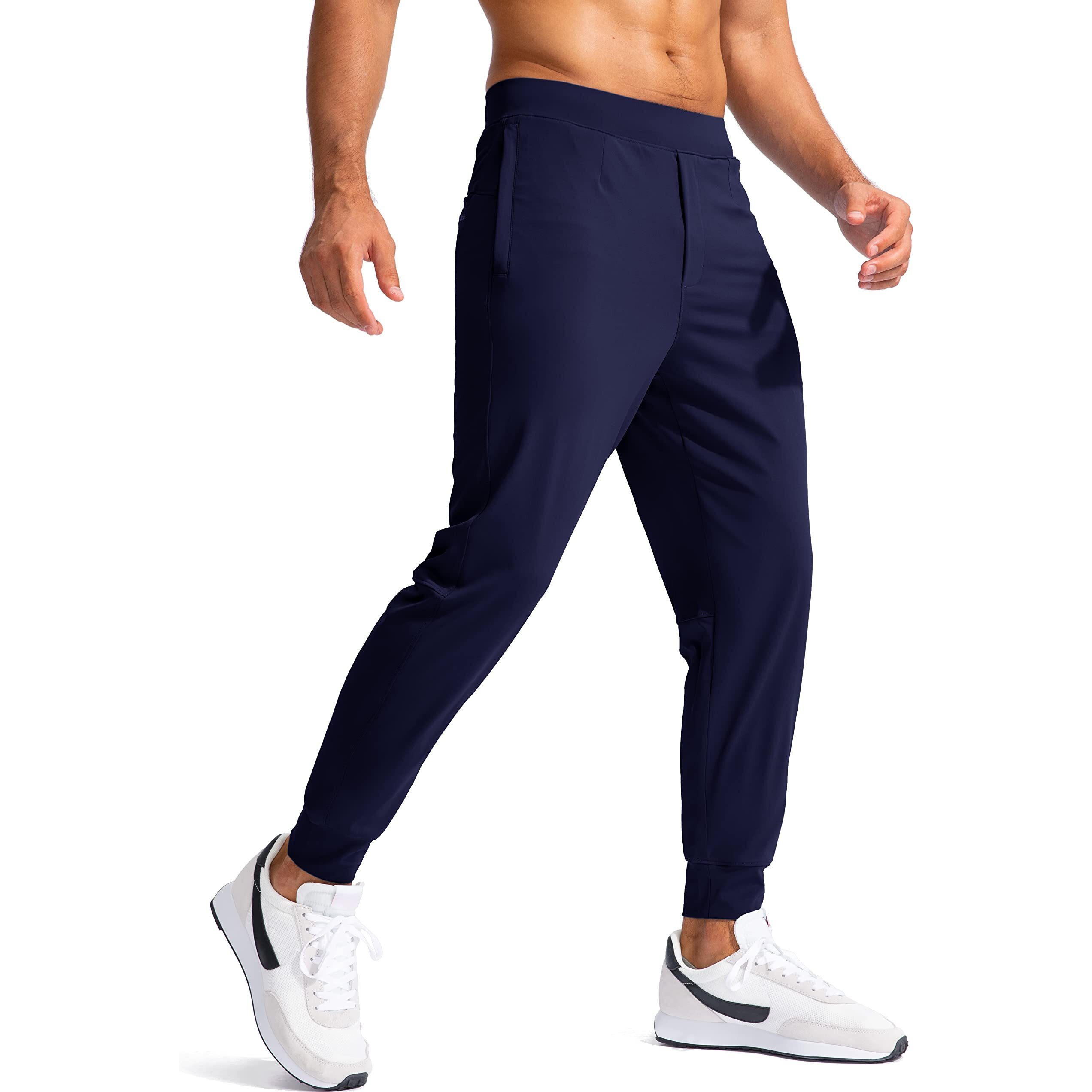 G Gradual Men's Golf Joggers Pants With Zipper Pockets Stretch Sweatpants Slim Fit Track Pants Joggers For Men Work Running (Navy, M)