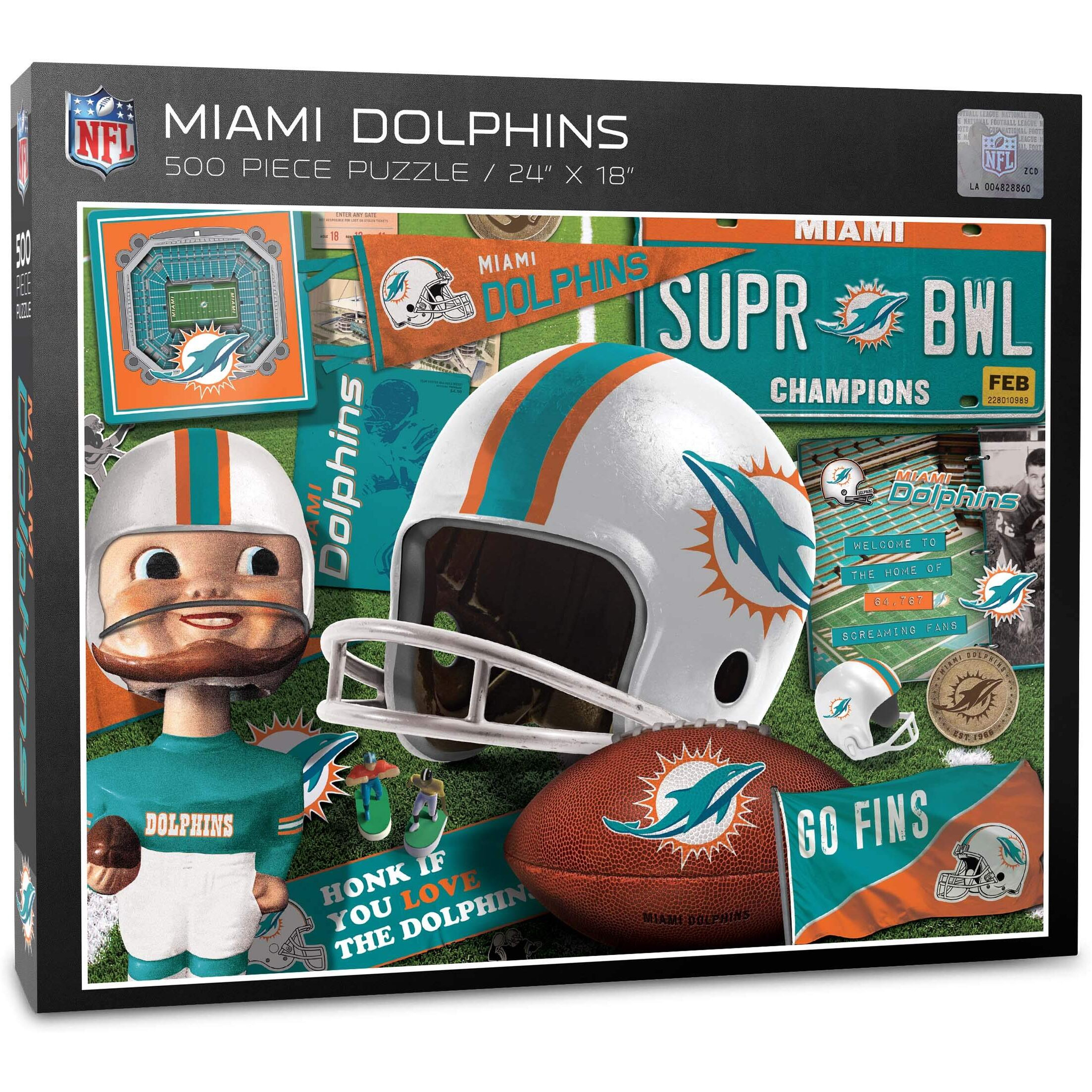 Youthefan Nfl Miami Dolphins Retro Series Puzzle - 500 Pieces