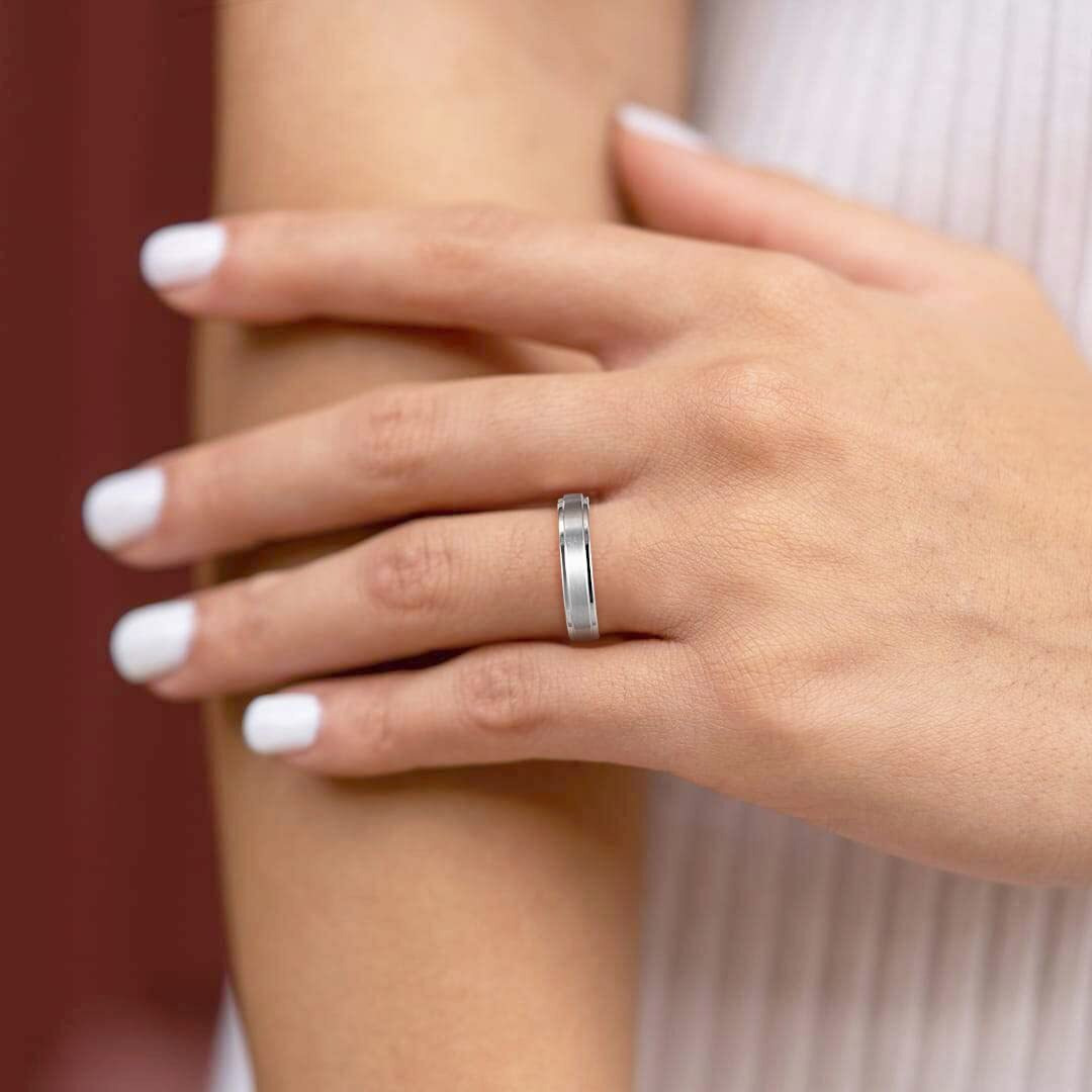 Tigrade 4Mm 6Mm 8Mm 10Mm Black Titanium Rings Wedding Band Matte Comfort Fit For Men Women Size 3-15,Silver 4Mm, Size 8.5