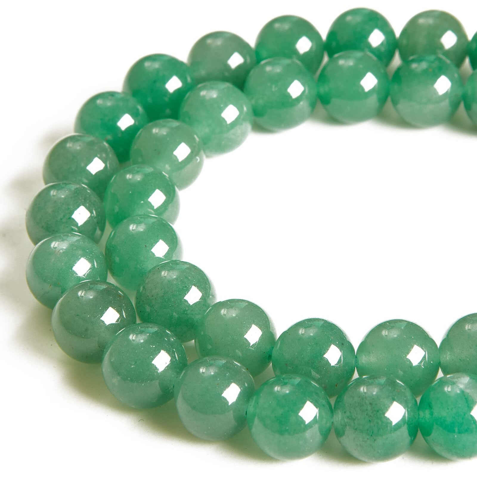 35Pcs 10Mm Green Aventurine Beads Natural Gemstone Beads Round Loose Beads For Jewelry Making