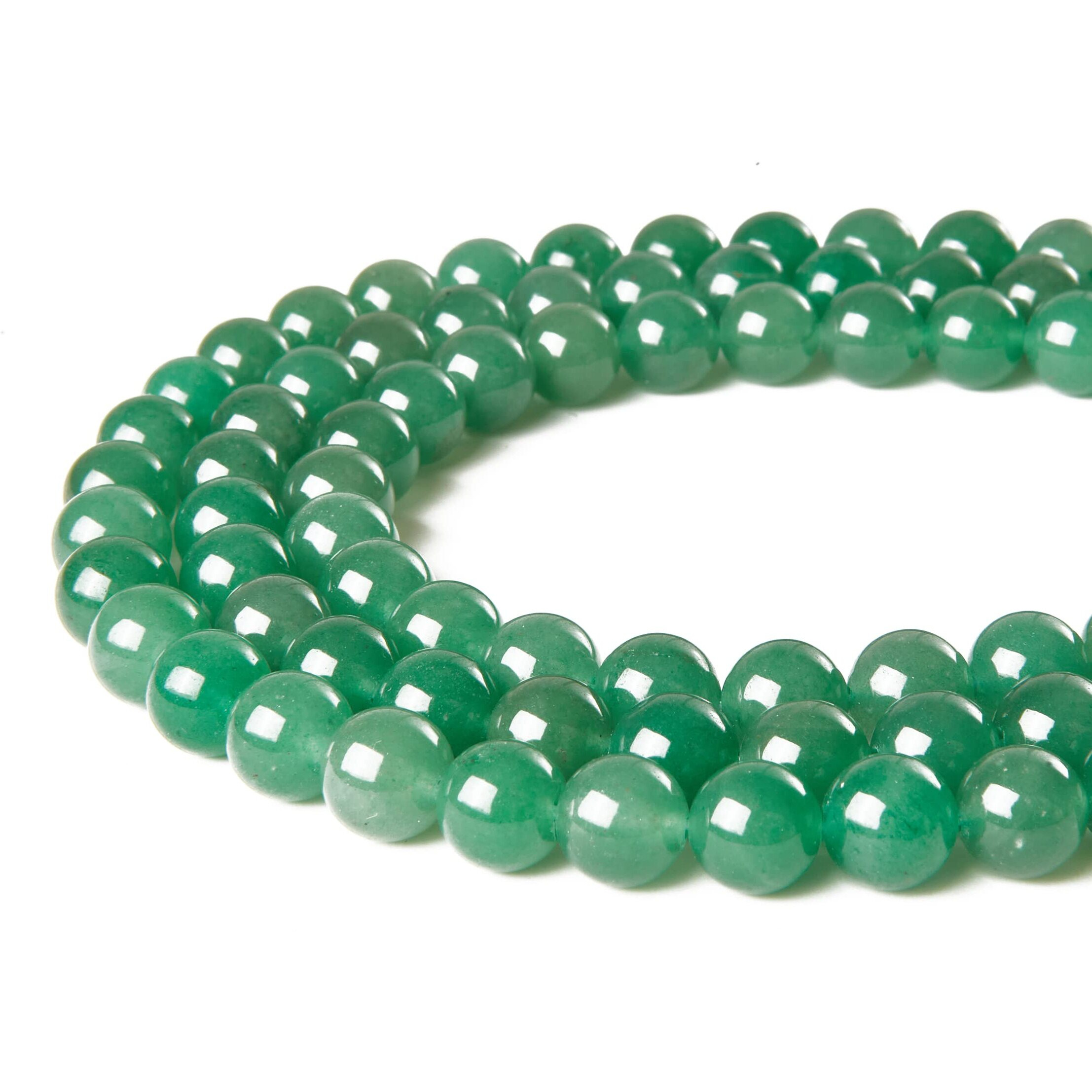 35Pcs 10Mm Green Aventurine Beads Natural Gemstone Beads Round Loose Beads For Jewelry Making