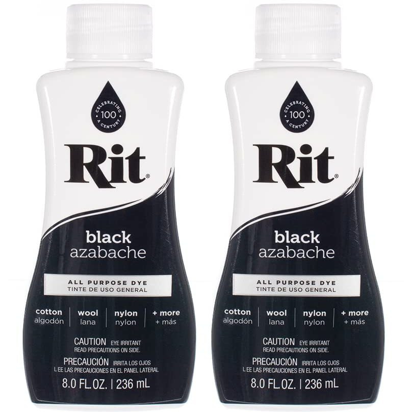 Rit Dye Multi-Purpose Liquid 8 Oz. | Great For Clothing, Accessories, Dcor, And Much More | 2-Pack, Black