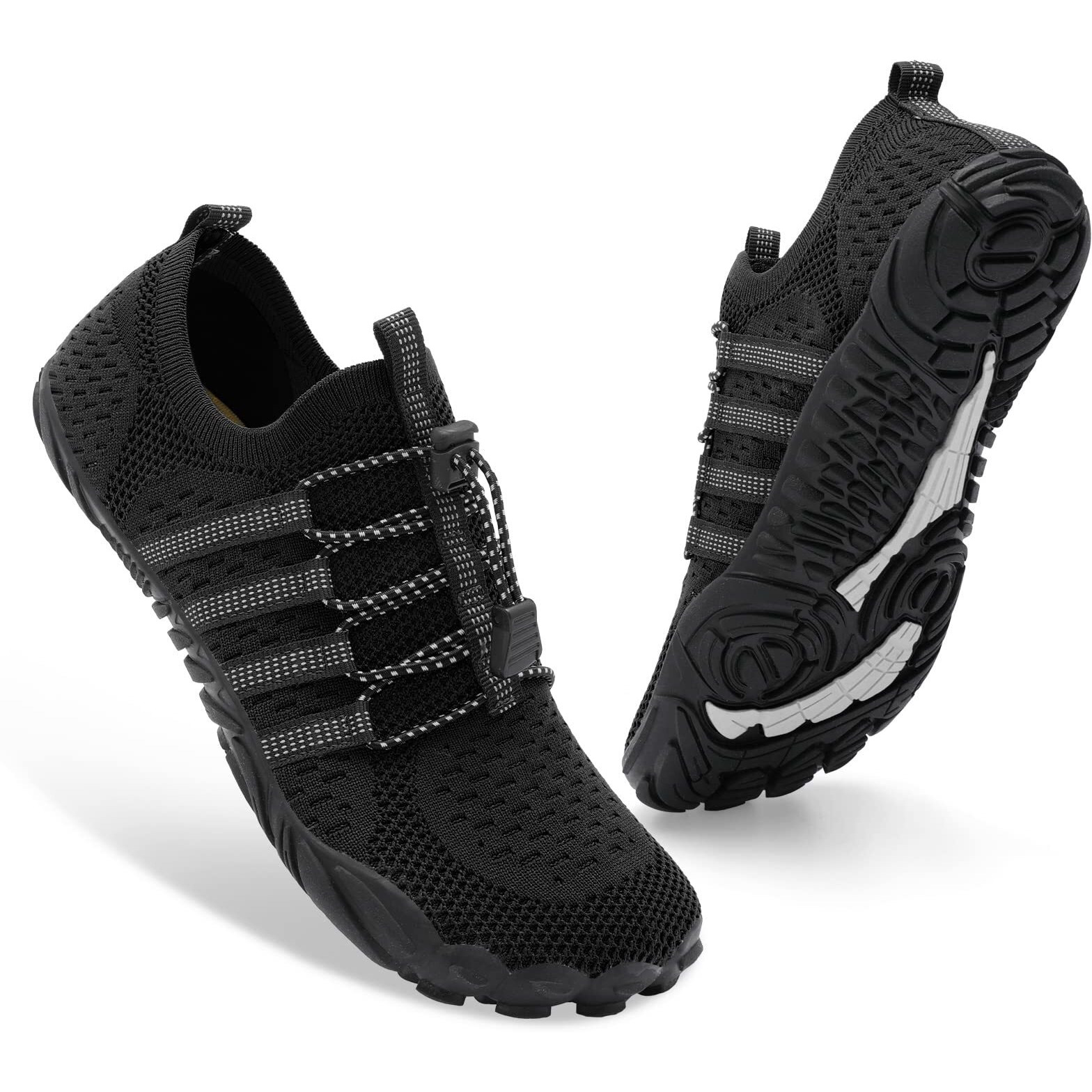 Xihalook Womens Mens Quick Dry Barefoot Sports Park Pool Beach Water Aqua Shoes Athletic Hiking Shoes Black, 13 Women/12 Men