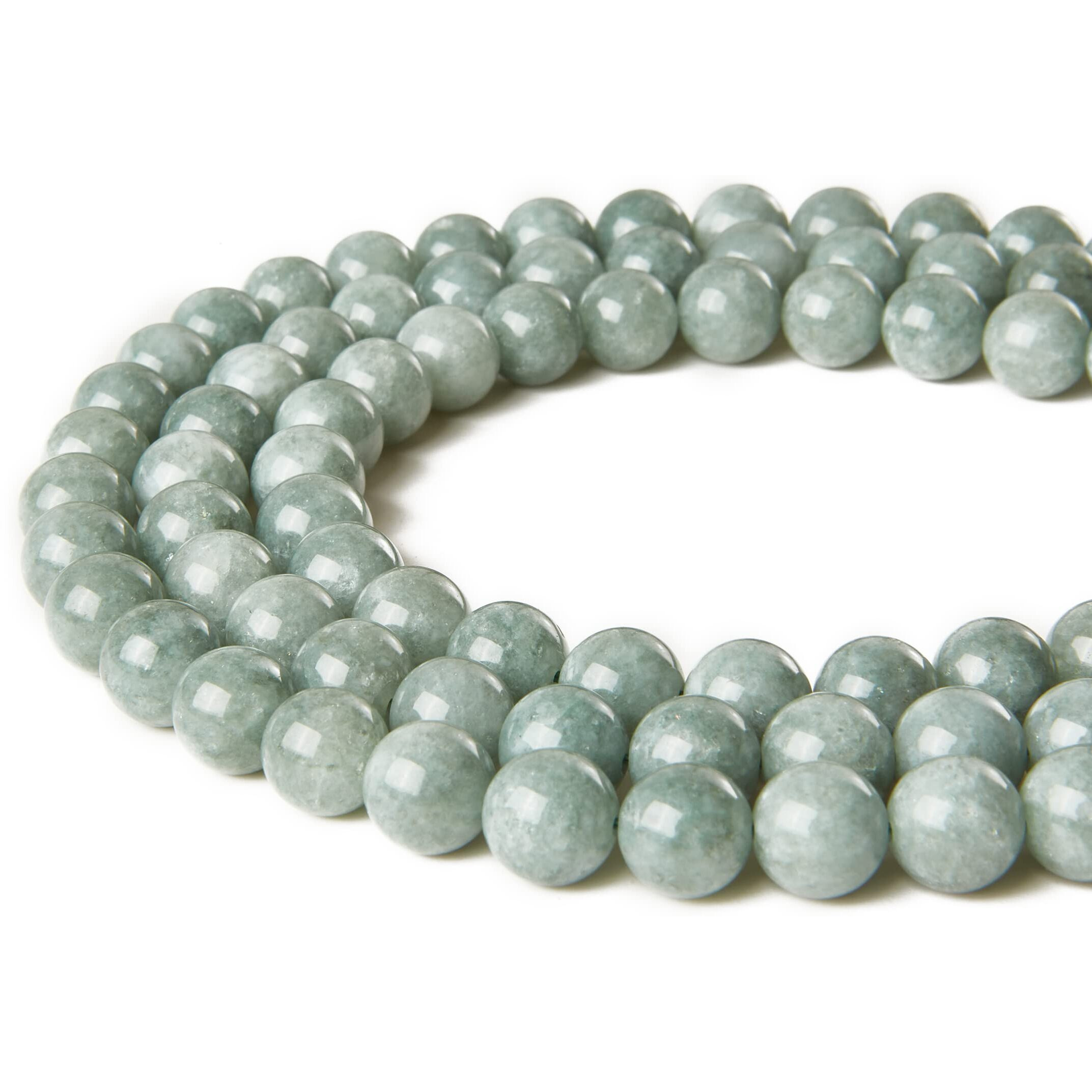 35Pcs 10Mm Burmese Jade Beads Natural Gemstone Beads Round Loose Beads For Jewelry Making