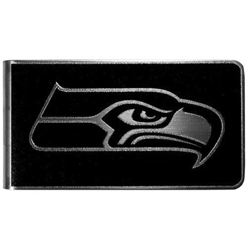 Nfl Siskiyou Sports Mens Seattle Seahawks Black And Steel Money Clip One Size Black