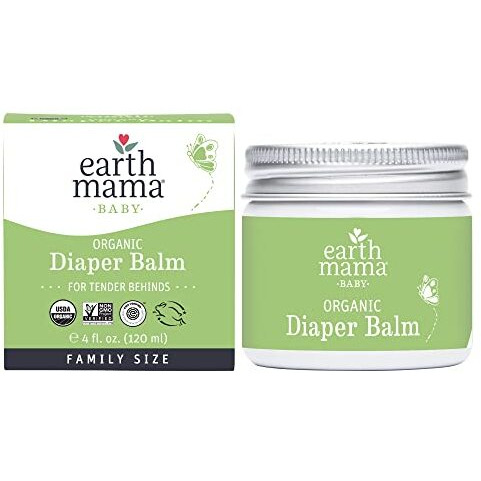 Earth Mama Organic Diaper Balm Economy Family Size  Ewg Verified, Gentle Multitasking Cream For Sensitive Skin, 4-Fluid Ounce
