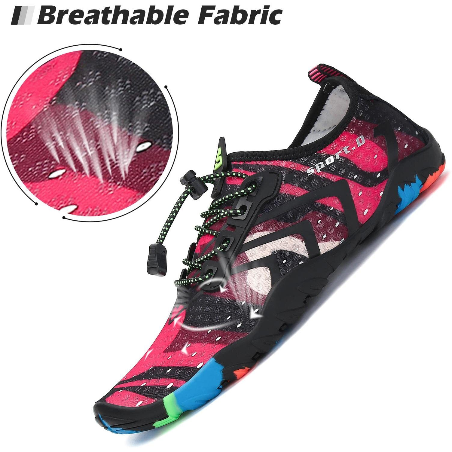 Mishansha Men's Water Shoes Quick Dry Barefoot Swim Shoes Women Beach Shoe For Adults Outdoor Diving Surfing Kayaking Aqua Sports French Rose 9.5 Women/8 Men