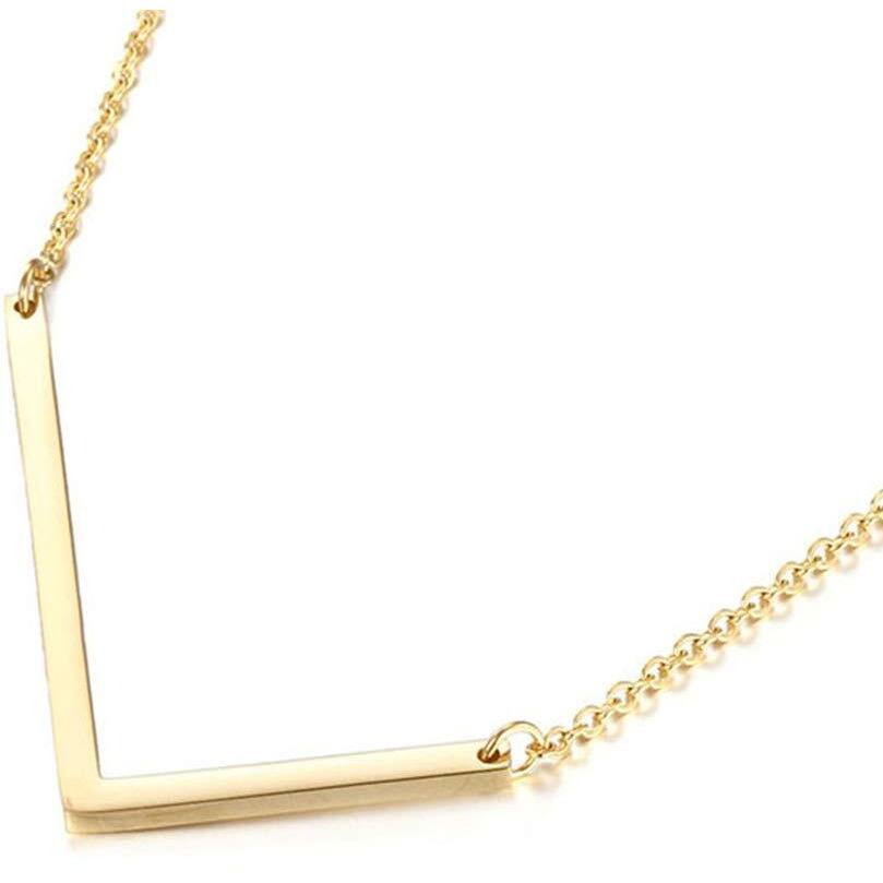 Momol Sideways Initial Necklace 18K Gold Plated Stainless Steel Large Big Letters Pendant Necklace Script Name Monogram Necklaces For Women (L)