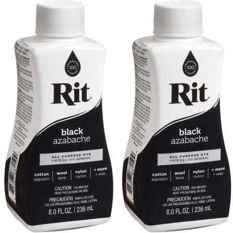 Rit Dye Liquid Fabric Dye, 8 Fl Oz, Black, 2-Pack