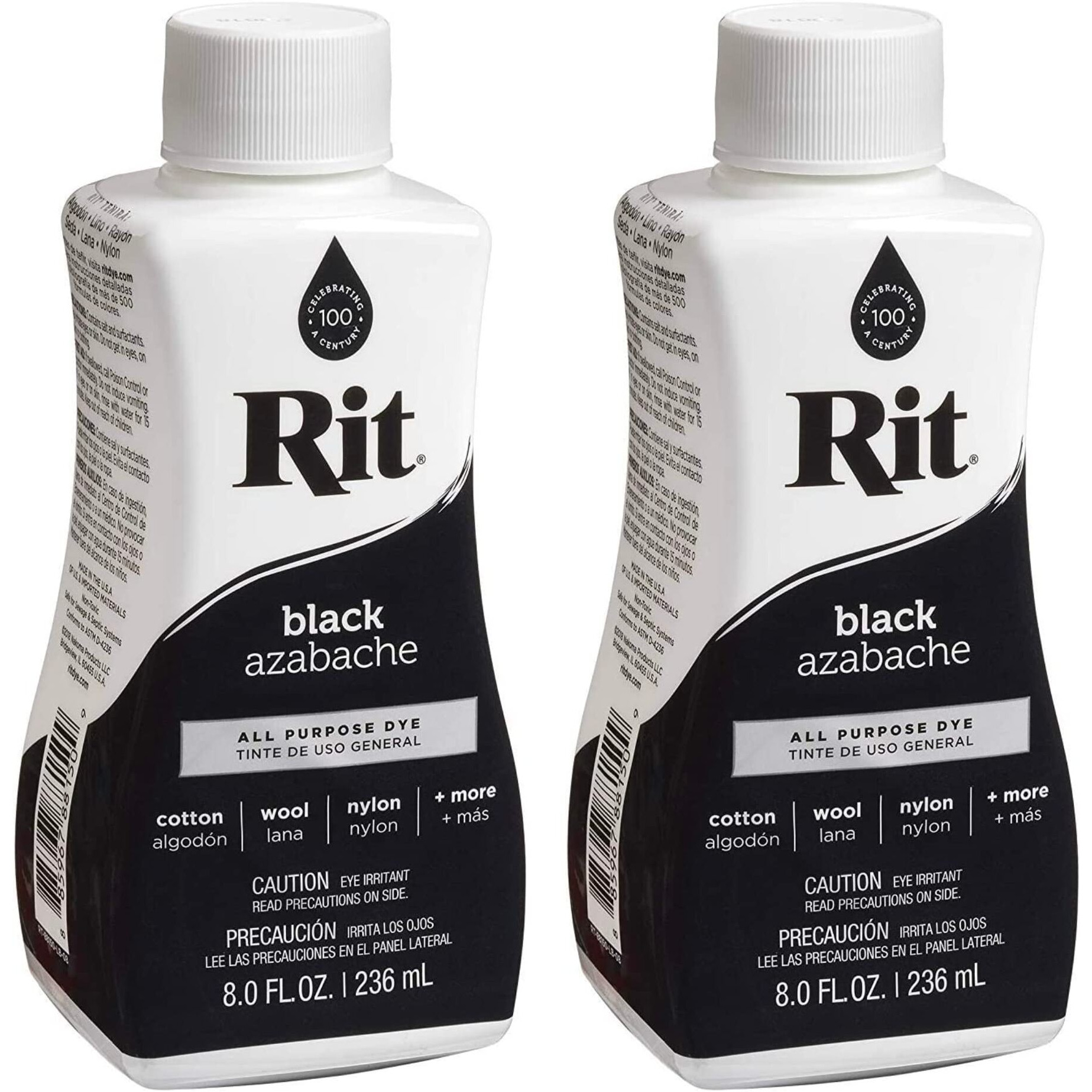Rit Dye Liquid Fabric Dye, 8 Fl Oz, Black, 2-Pack