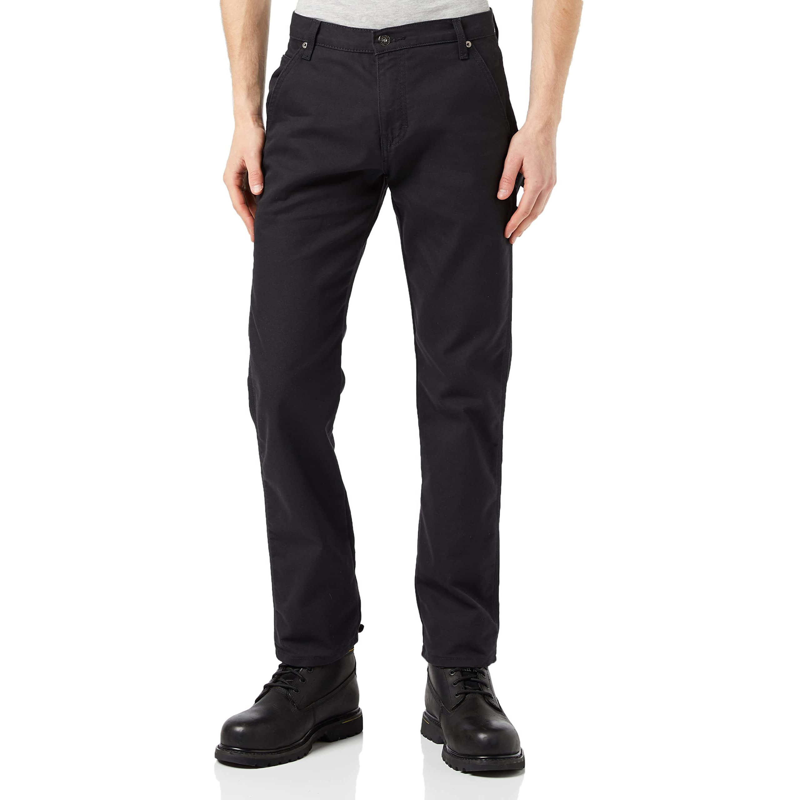 Dickies Mens Tough Max Duck Carpenter Pants, Stonewashed Black, 36W X 30L Us