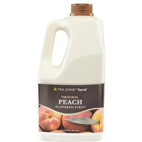 Tea Zone J1065 64 Fl. Oz Peach Syrup For Tea, Beverages, Sweets, Ice Cream, Cocktails Blending
