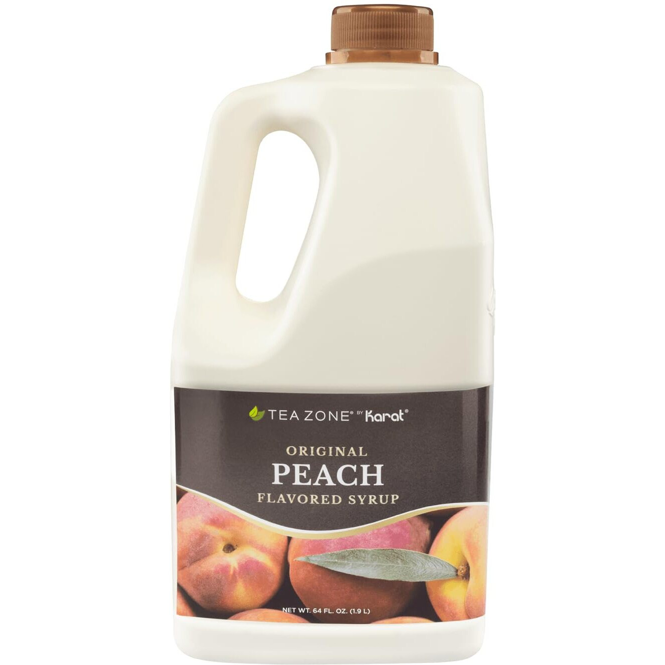 Tea Zone J1065 64 Fl. Oz Peach Syrup For Tea, Beverages, Sweets, Ice Cream, Cocktails Blending