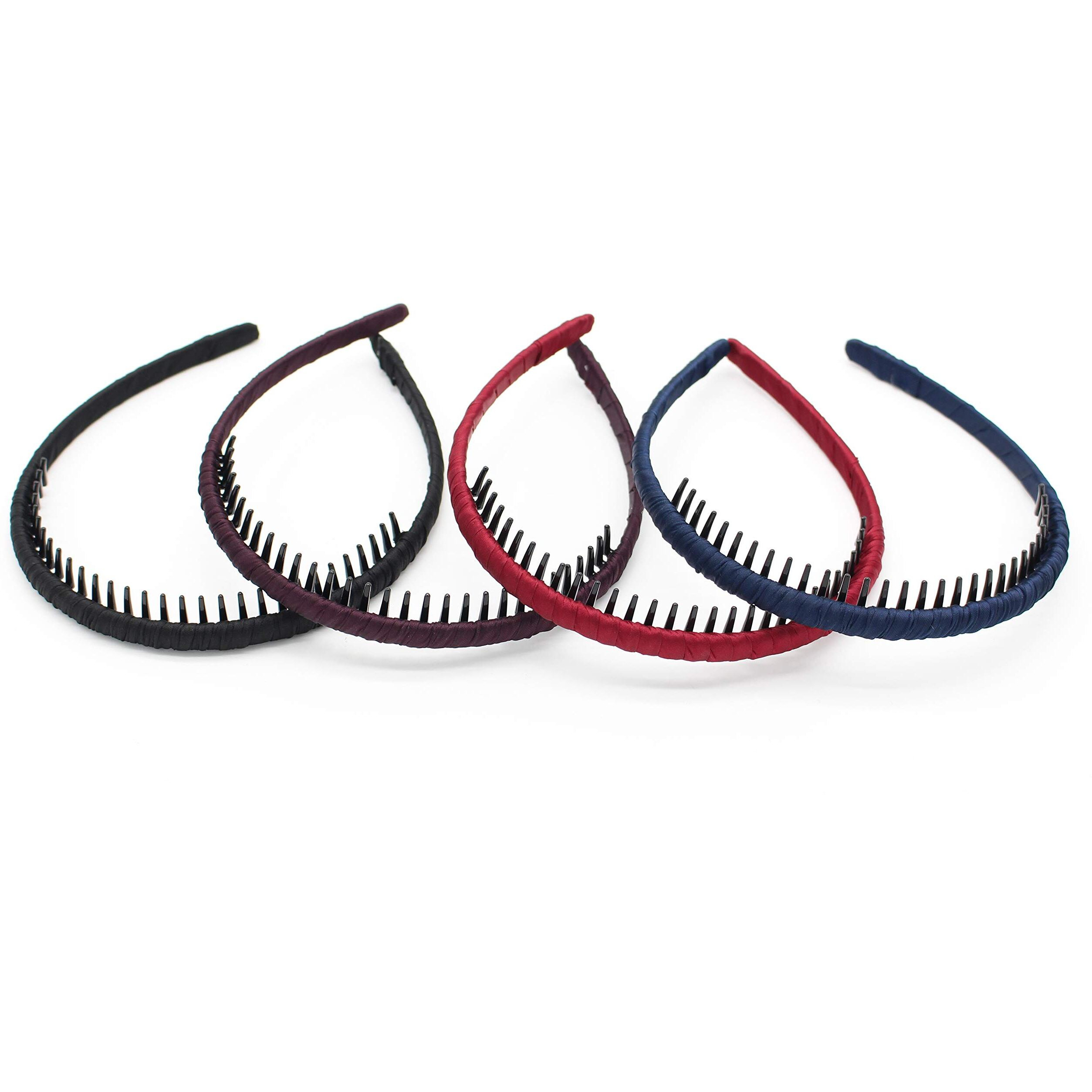 Joband Fashion Hair Bands For Women Short Hair Headbands Non-Slip Hairband Resin Hair Accessories Hair Hoop Teeth Comb (4 Color)