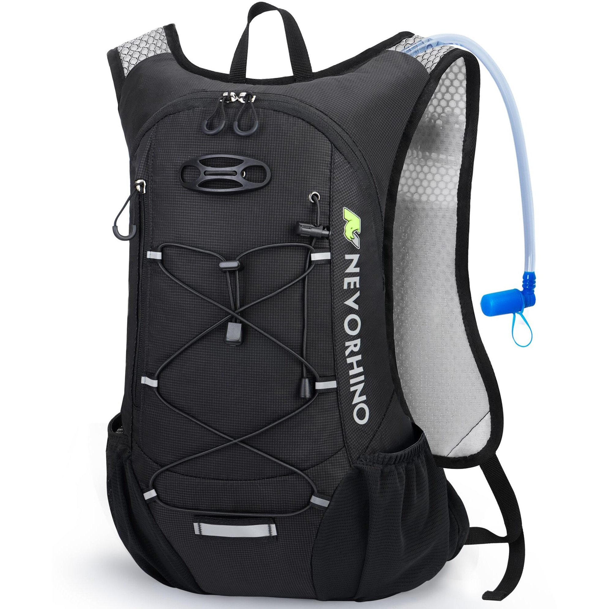 N Nevo Rhino Lightweight Hydration Backpack, Running Backpack With 2L Water Bladder, Hydro Water Daypack For Cycling Hiking Rave For Men Women