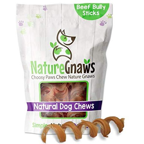 Nature Gnaws Bully Stick Springs For Dogs - Premium Natural Beef Dental Bones - Long Lasting Curly Dog Chew Treats For Aggressive Chewers - Rawhide Free 12 Count (Pack Of 1)