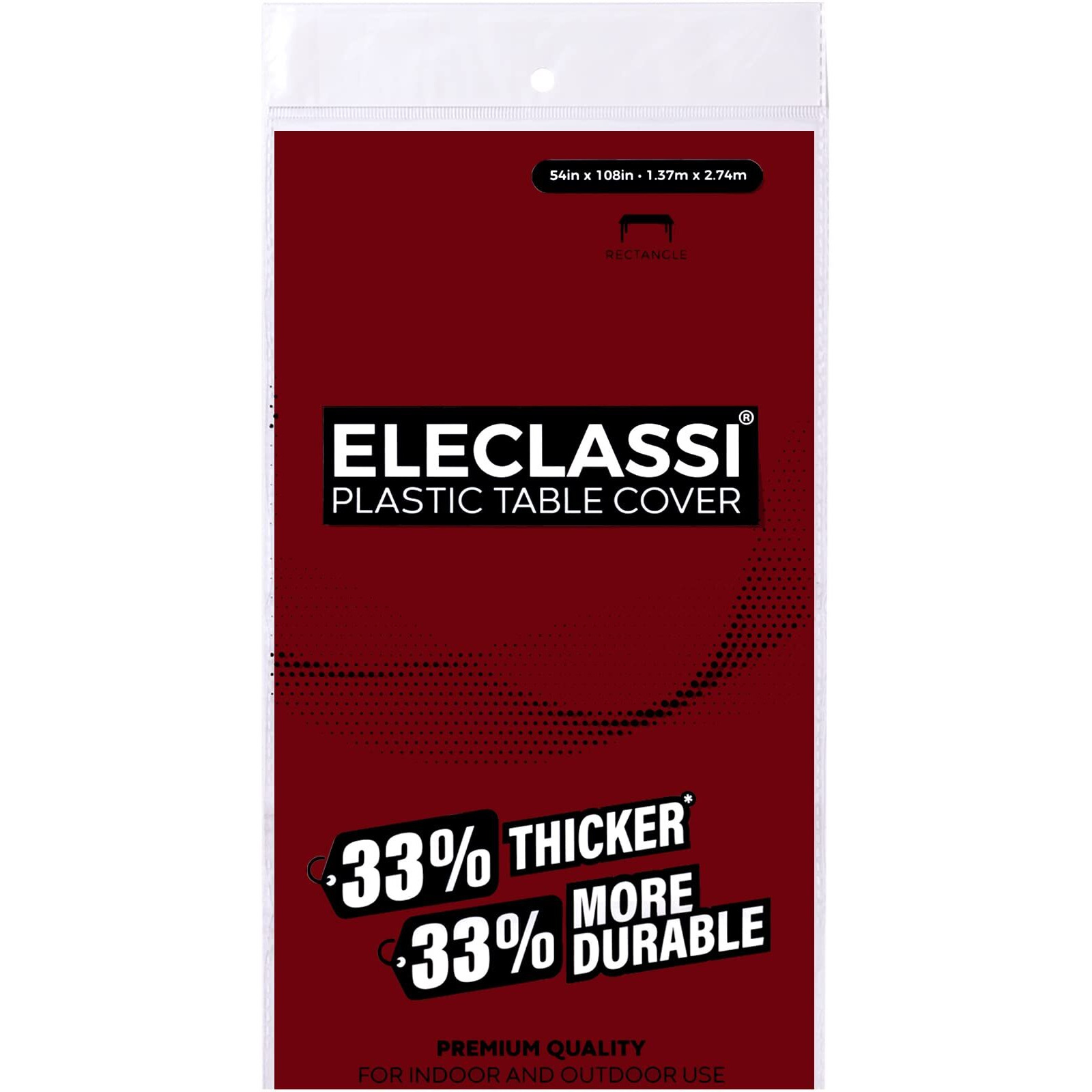 Burgundy 6 Pack Premium Disposable Plastic Tablecloth 54 X 108 In - Plastic Table Cloths For Parties Disposable Tablecloth For Rectangle Tables Up To 8 Ft - Rectangle Tablecloth - Burgundy Tablecloth