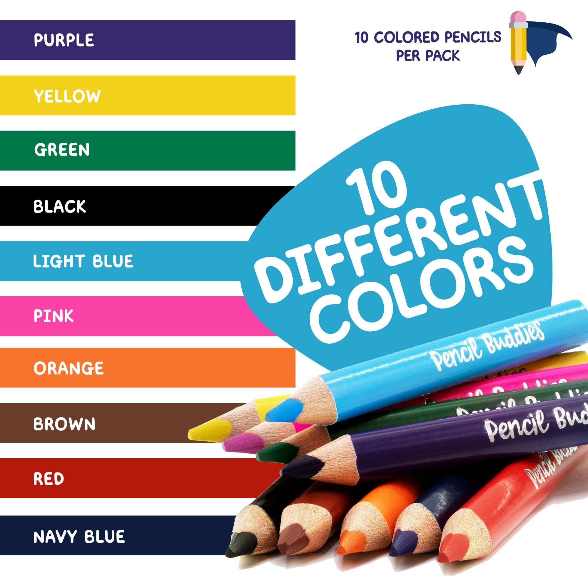 Color Pencils Set For Kids (2 Sets) - Short Fat Triangle Pencils For Kids Ages 2-7 - Jumbo Pencils For Preschoolers, Kindergarten, Toddlers, Beginners - Triangular Colored Pencils Sets With Sharpeners