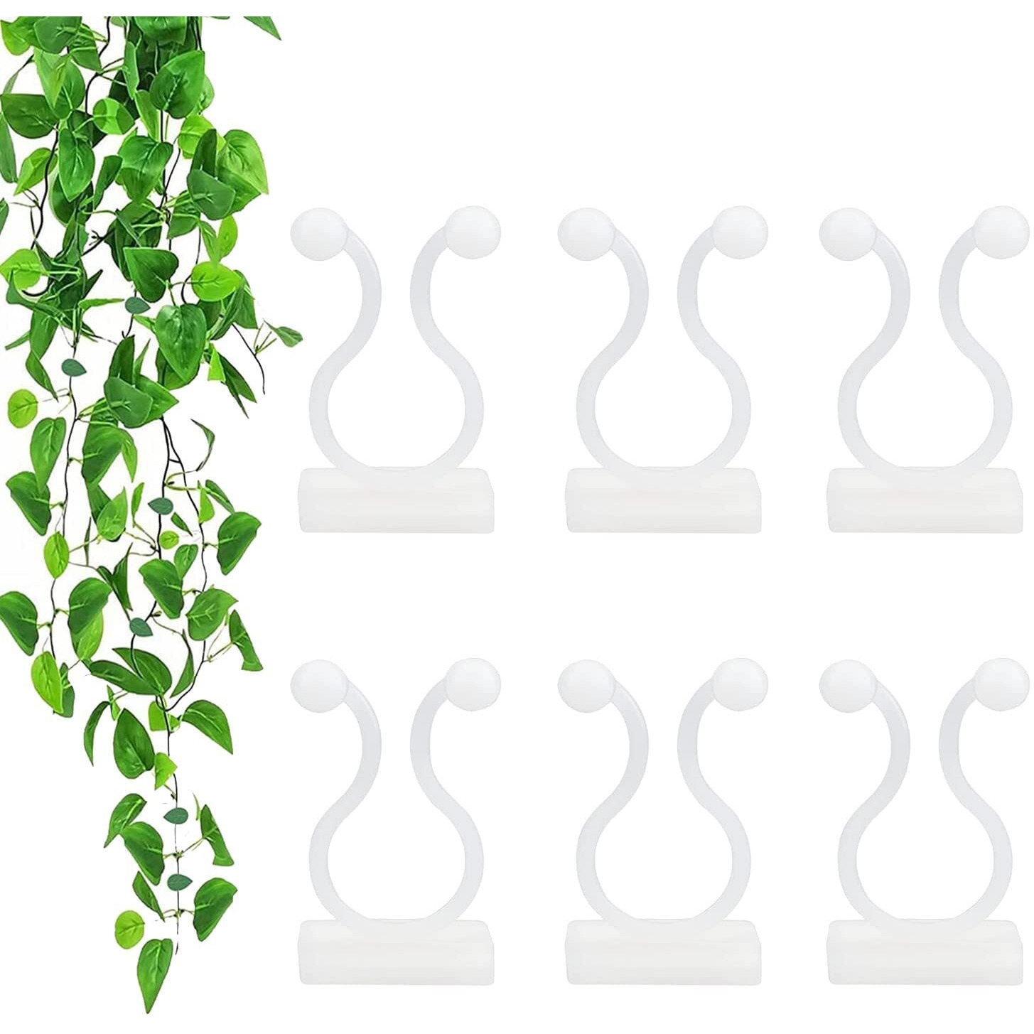 Plant Climbing Wall Fixture Clips,100Pcs Plant Fixer Self-Adhesive Hook,Garden Vegetable Plant Support Binding Clip Invisible Wall Vines,Fixture Wall Sticky Hook Fixing Clip Vines Holder (B-100 Pcs)