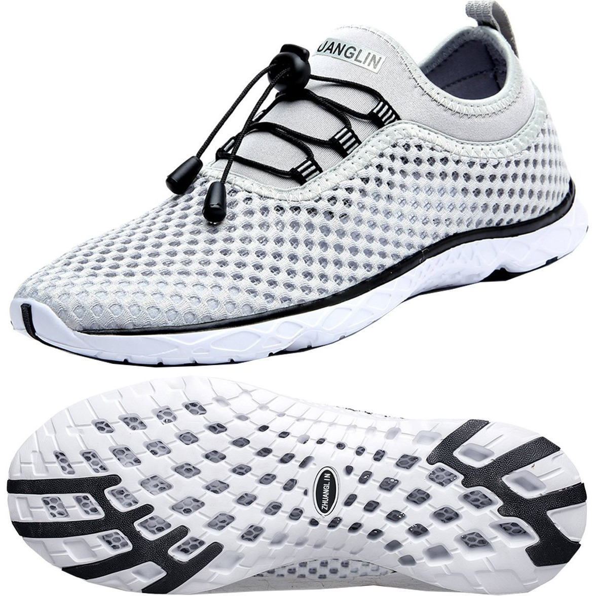 Zhuanglin Womens Quick Drying Aqua Water Shoes,Lightgrey,7 B(M) Us