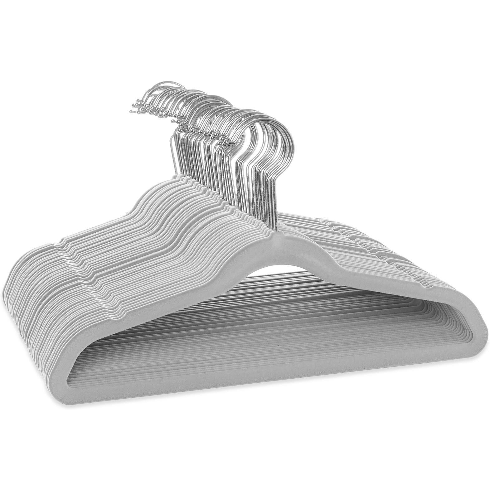 Casafield 50 Velvet Kids Hangers - 14 Size For Childrens Clothes - Gray