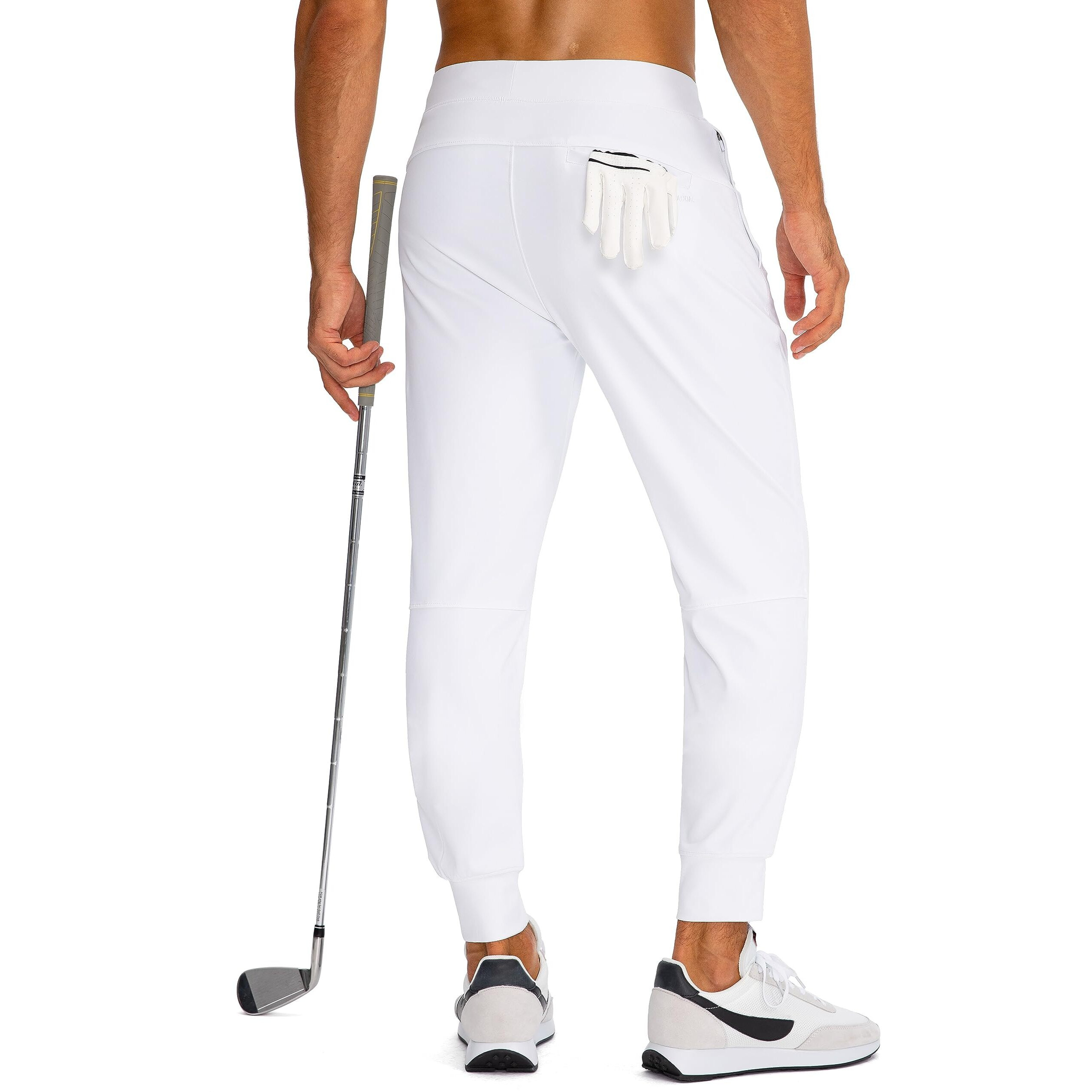 G Gradual Men's Golf Joggers Pants With Zipper Pockets Stretch Sweatpants Slim Fit Track Pants Joggers For Men Work Running (White, Xxl)