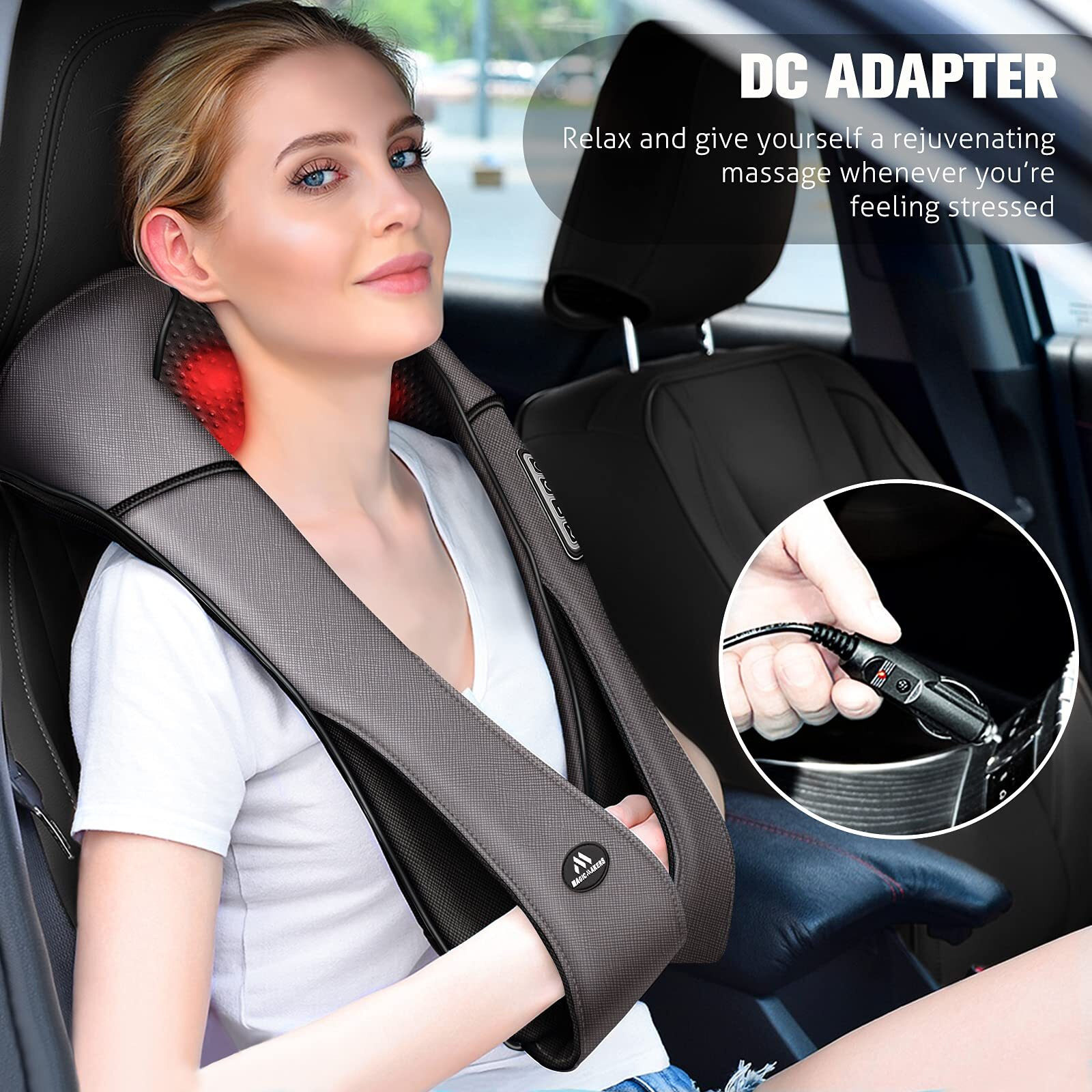 Magicmakers Neck Massager With Heat Gifts For Women, Men, Dad, Mom, Family, Friend, Mothers Day, Fathers Day, Christmas, Shiatsu Kneading Back Neck Massager For Shoulder, Pain Relief, Muscle Soreness