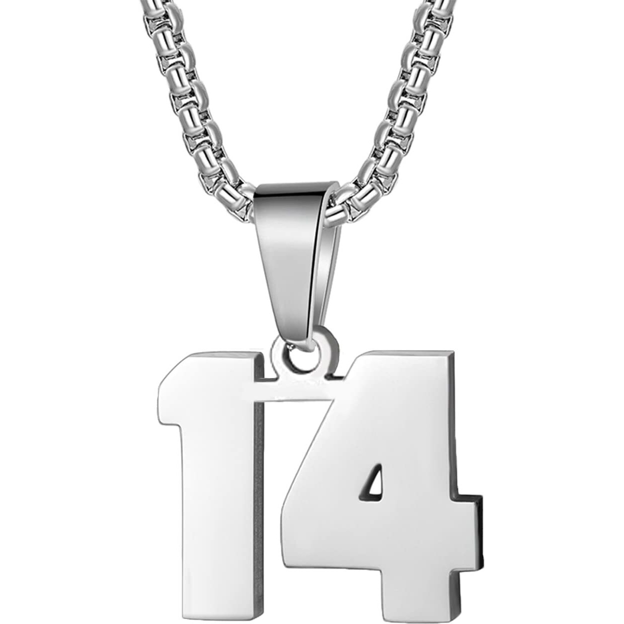 Number Necklaces Personalized Necklaces Silver Initial Number Pendant Stainless Steel Chain Movement Necklaces For Men Women (14)