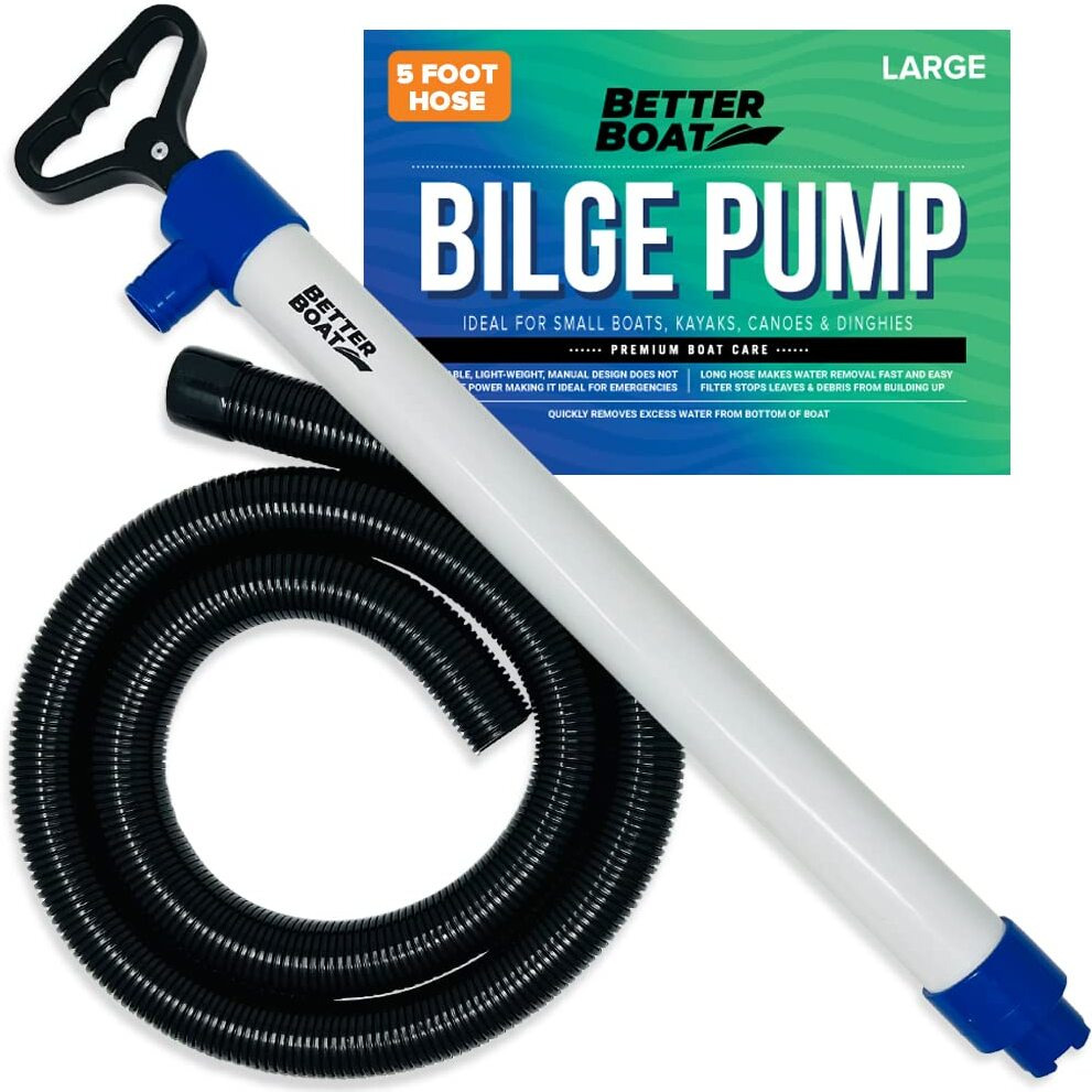 Manual Bilge Pump For Boats Kayak Canoe Hand Water Pump  Hand Pumps Siphon Pump Bailer Kayaking Boat With Hose Portable Held 20 Gallons Per Minute Suction Marine Grade Large