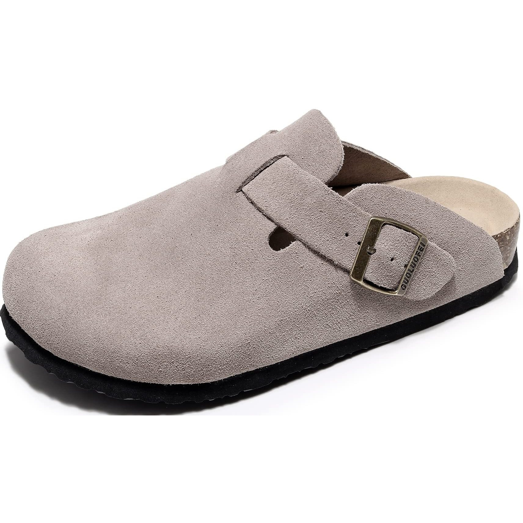 Guoluofei Clogs For Women, Womens Clogs- Mules House Slipers With Arch Support And Adjustable Buckle Apricot
