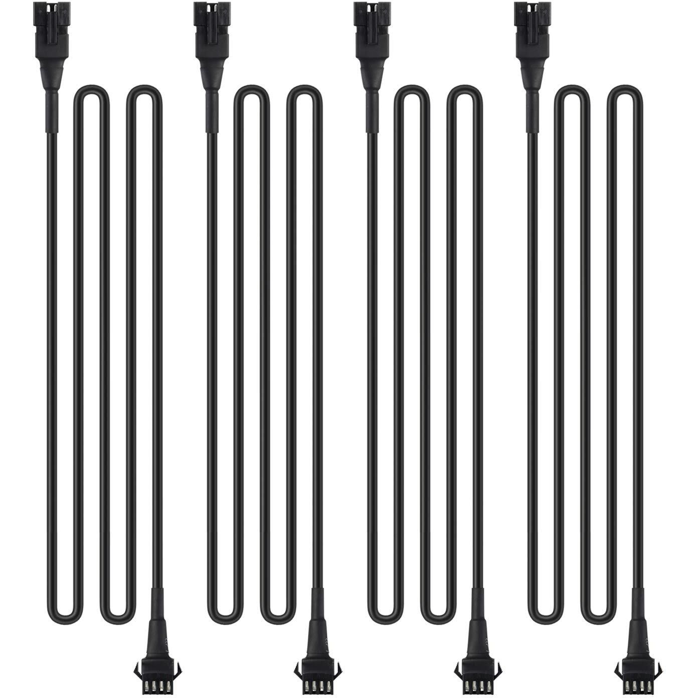 4Pcs 4-Feet Extension Cords For Underglow Rgb Led Light Strip Kits With 4-Pin Fast Locking Connectors On Motorcycles Trikes Trailers Golf Carts, Ext-4Ft