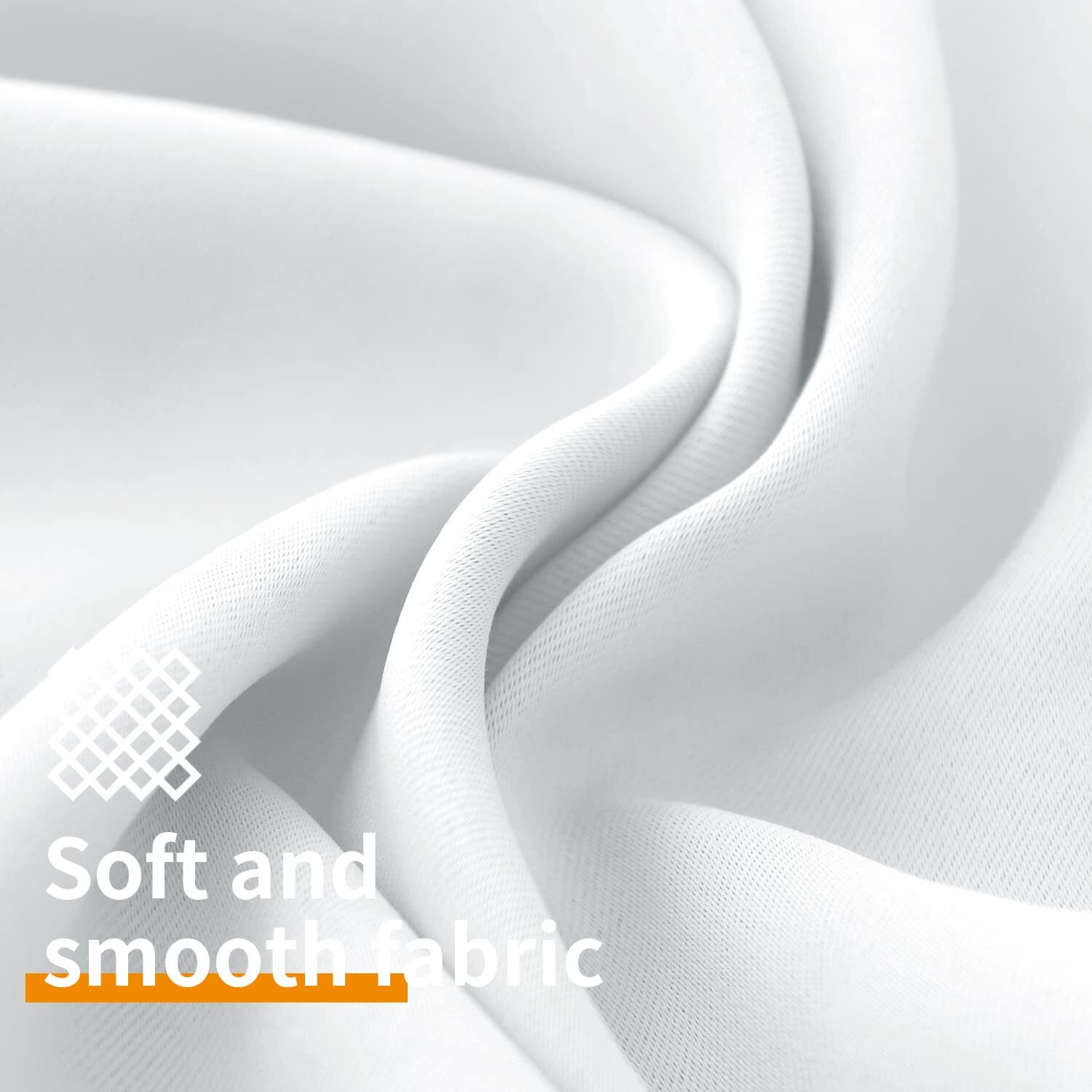 Youngstex White Curtains For Living Room - Grommet Top Privacy Protection 63 Inches Length Window Curtains For Dining Room, 2 Panels, 52 X 63 Inch