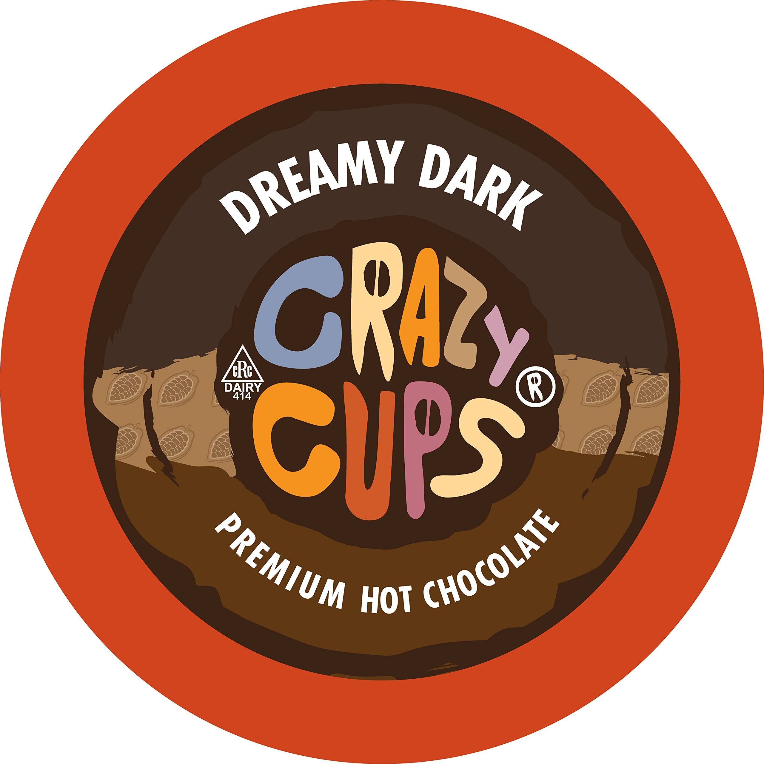 Crazy Cups Dreamy Dark Chocolate Hot Chocolate Pods For Keurig K Cups Brewers, Single Serve Dark Hot Cocoa Pods, 22 Count