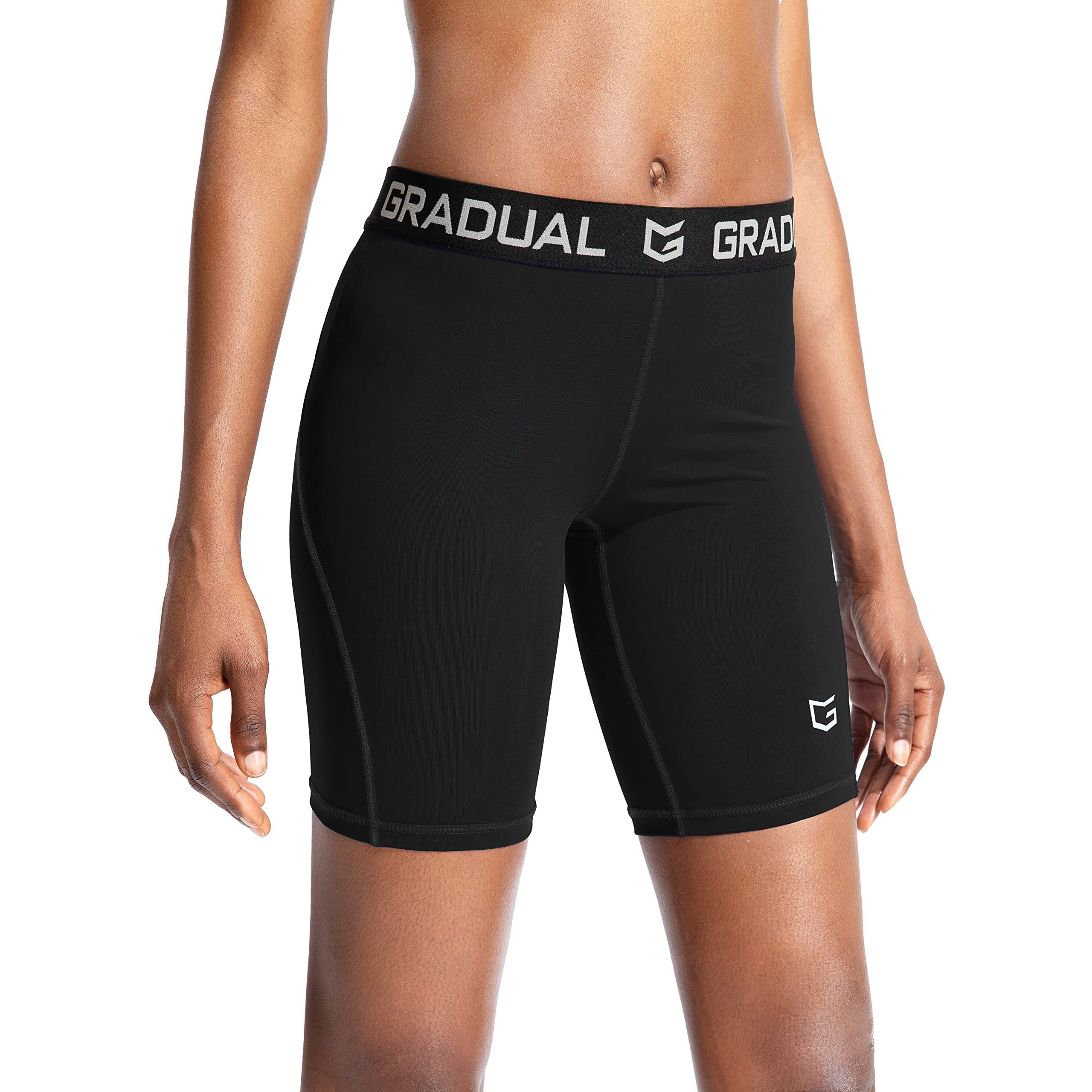 Womens Spandex Compression Volleyball Shorts 3 7 Workout Pro Shorts For Women (7 Black, Medium)