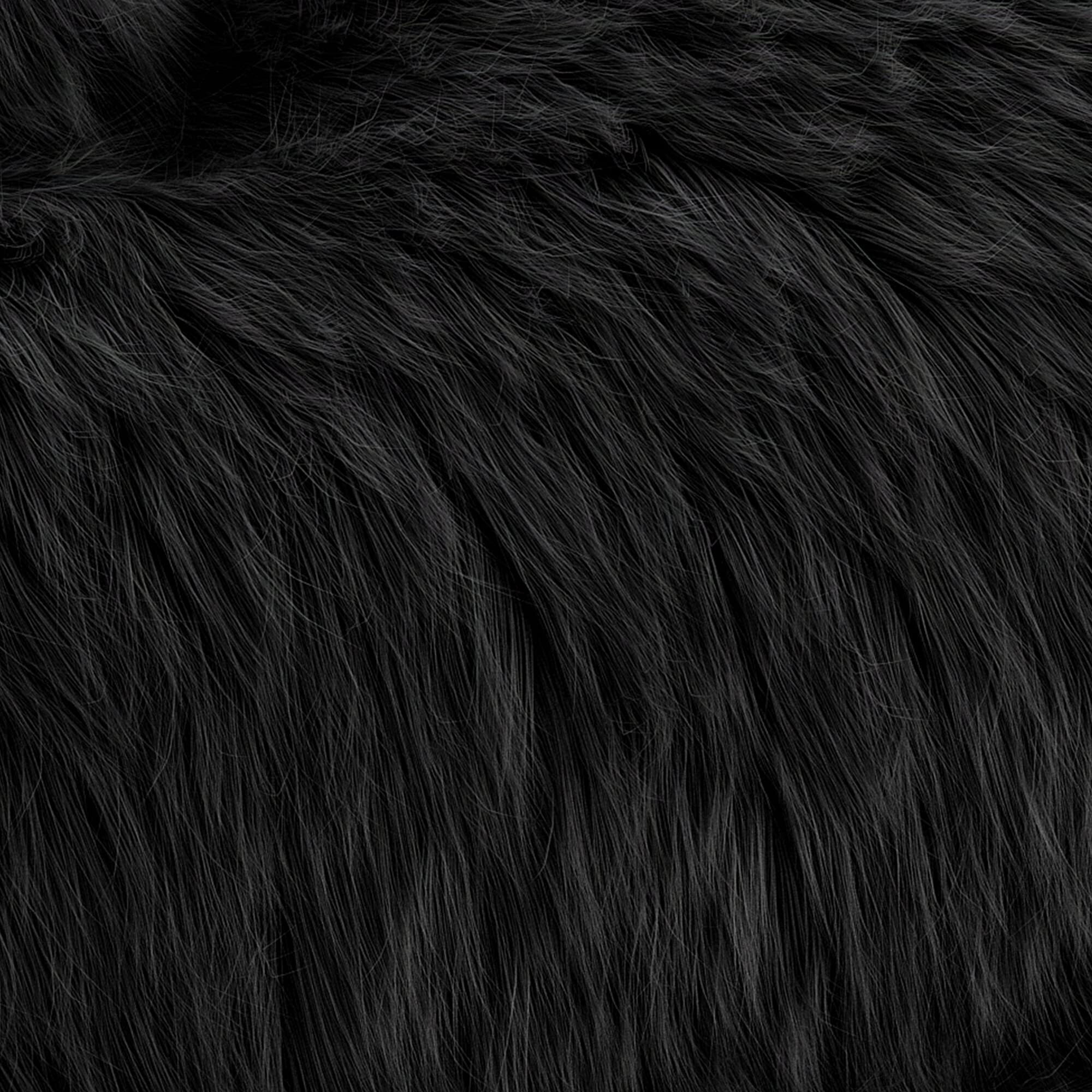 Faux Fur Fabric Craft Fur For Crafts,Gnomes,Costume,Fursuit,Decoration (20A20 Inches, Black)