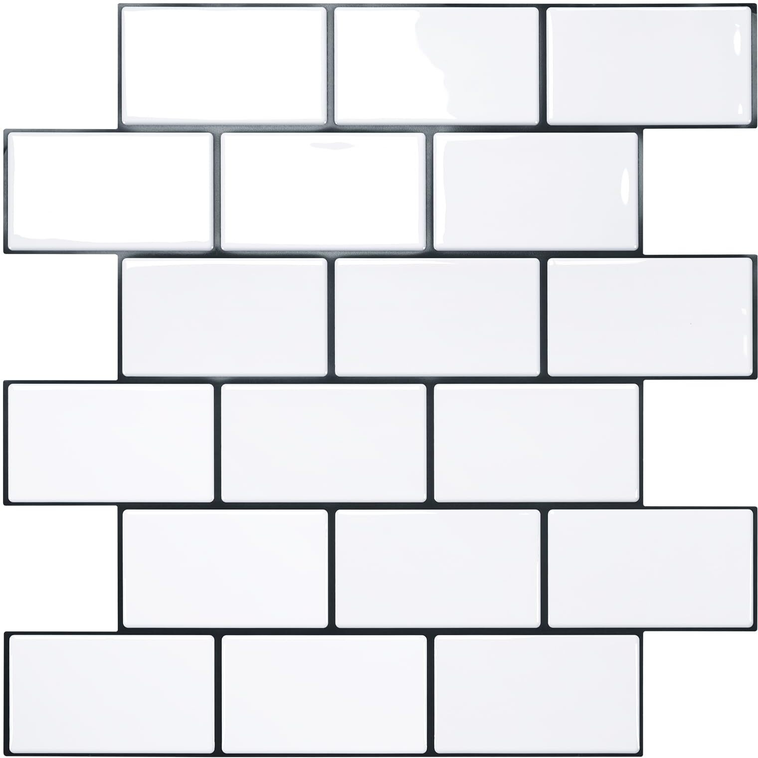 Stickgoo Peel And Stick Backsplash, White Subway Tile Stick On Backsplash For Kitchen And Bathroom (Pack Of 5, Thicker Design)