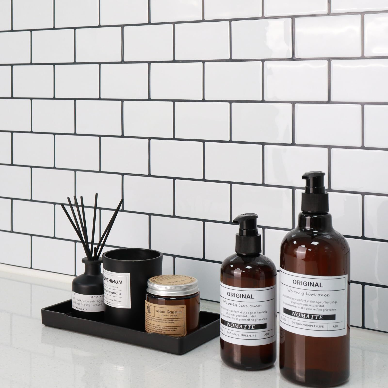 Stickgoo Peel And Stick Backsplash, White Subway Tile Stick On Backsplash For Kitchen And Bathroom (Pack Of 5, Thicker Design)